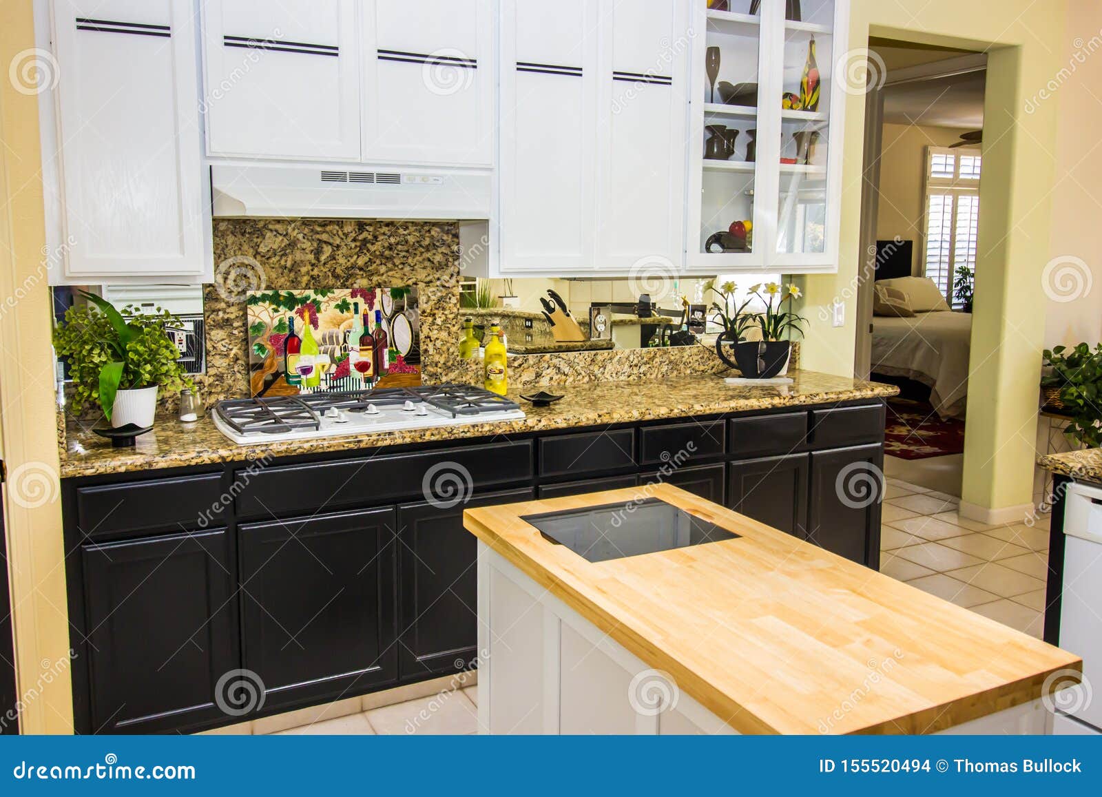 Modern Kitchen With Granite Counter Tops Stock Photo Image Of