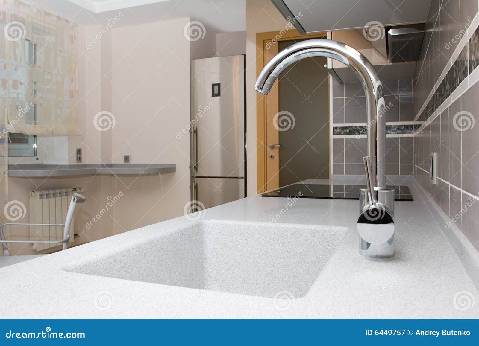 Modern kitchen interior stock image. Image of furniture - 6449757