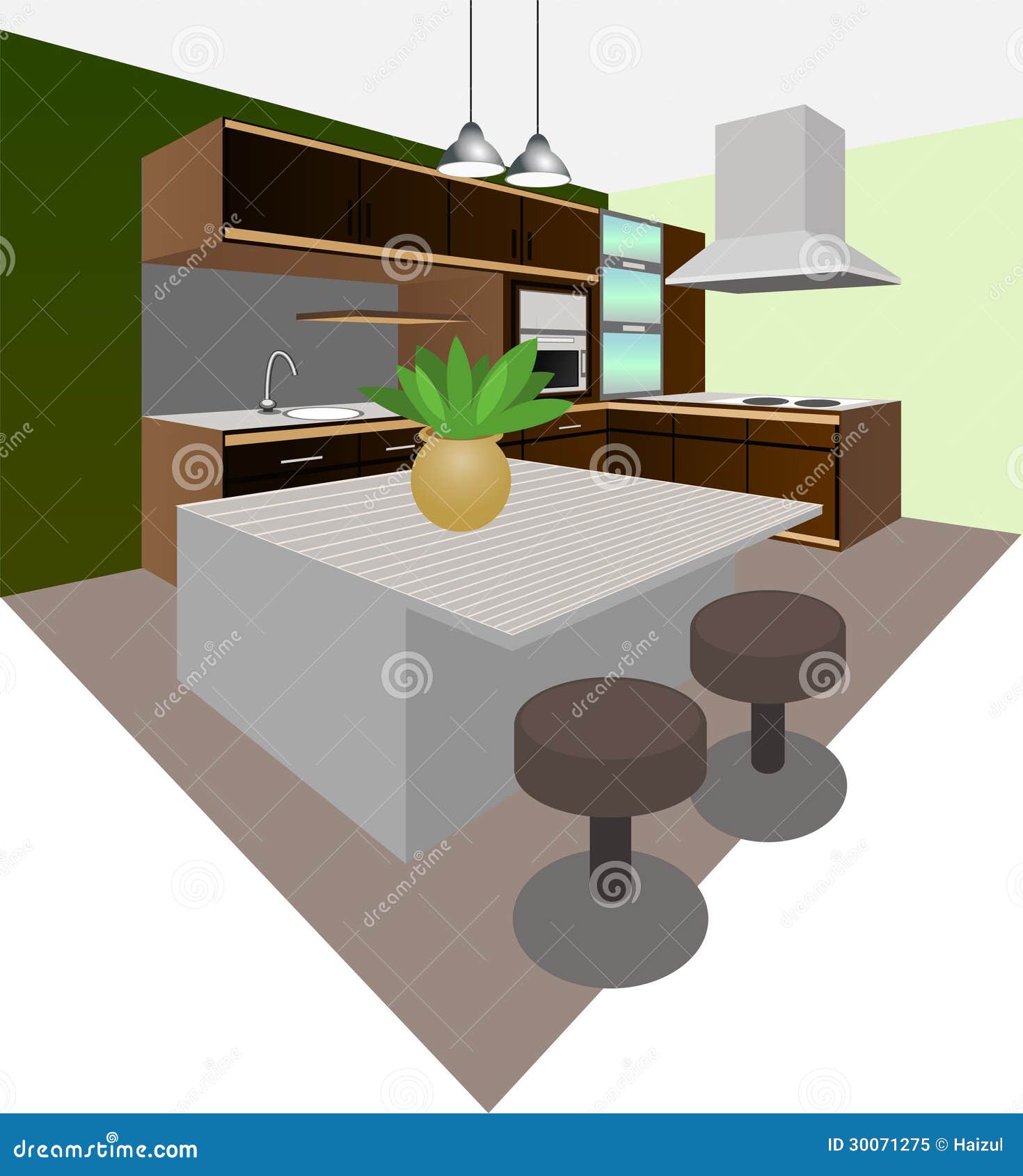 Kitchen cabinet stock vector. Illustration of chef, wood - 30071275