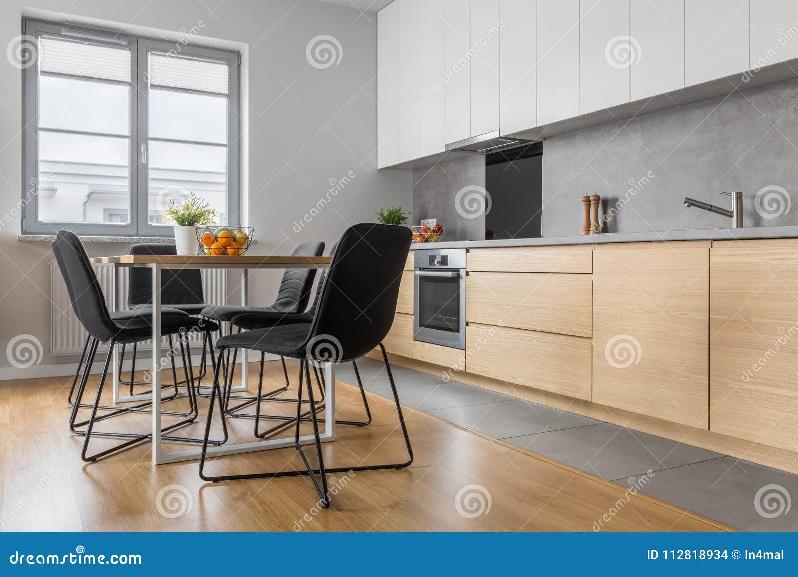 Modern Kitchen With Table Stock Photo Image Of Estate 112818934