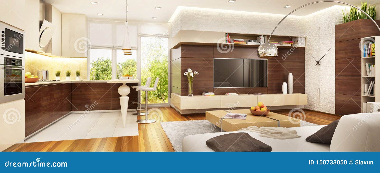 Modern Kitchen in a Luxurious Interior Stock Photo - Image of lifestyle