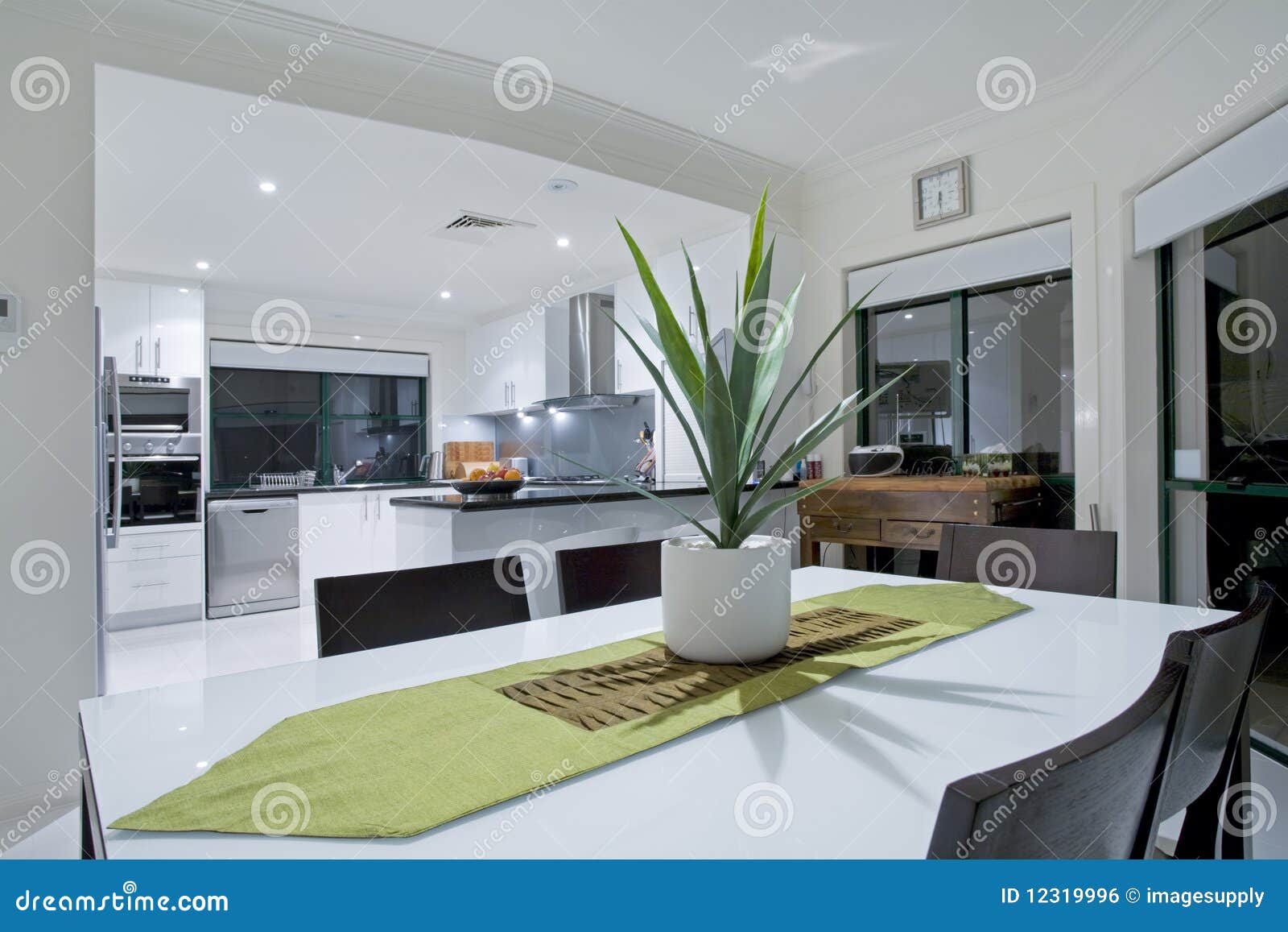 Modern Kitchen in Luxury Mansion Stock Photo Image of indoors