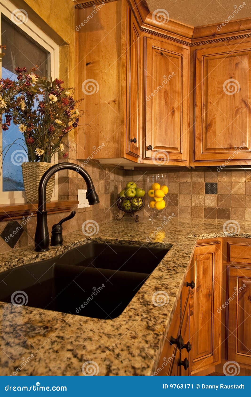 Modern Kitchen Sink and Cabinets Stock Image - Image of estate, design
