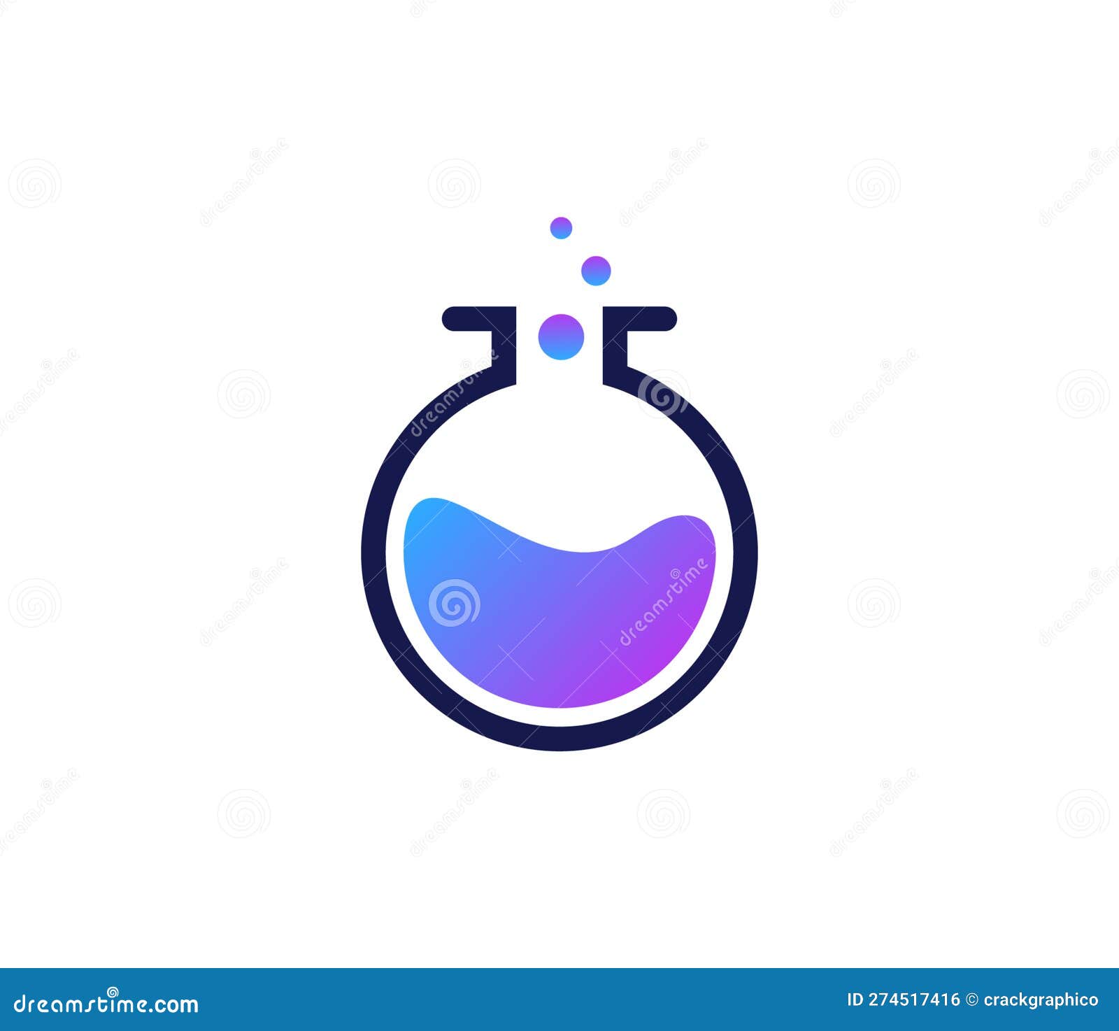 Modern Lab Logo. Chemical Bottle Icon Stock Photo Illustration of