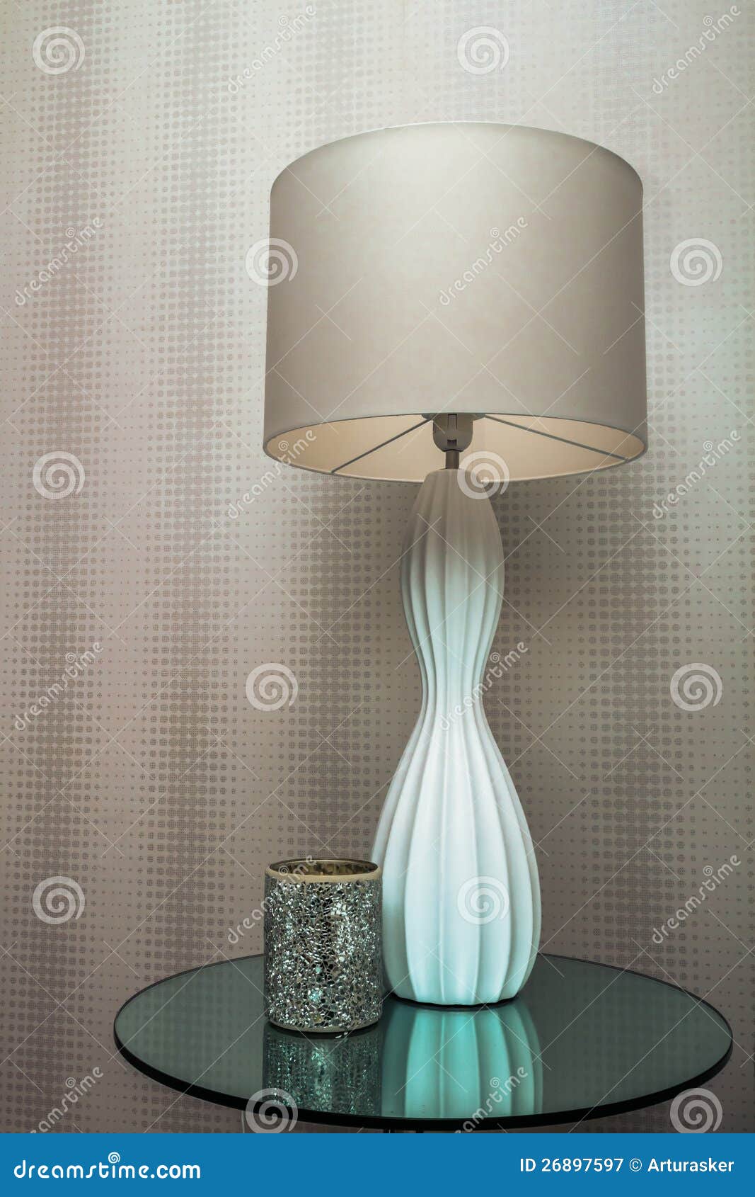 Modern lamp and candle stock image. Image of detail, hard 26897597