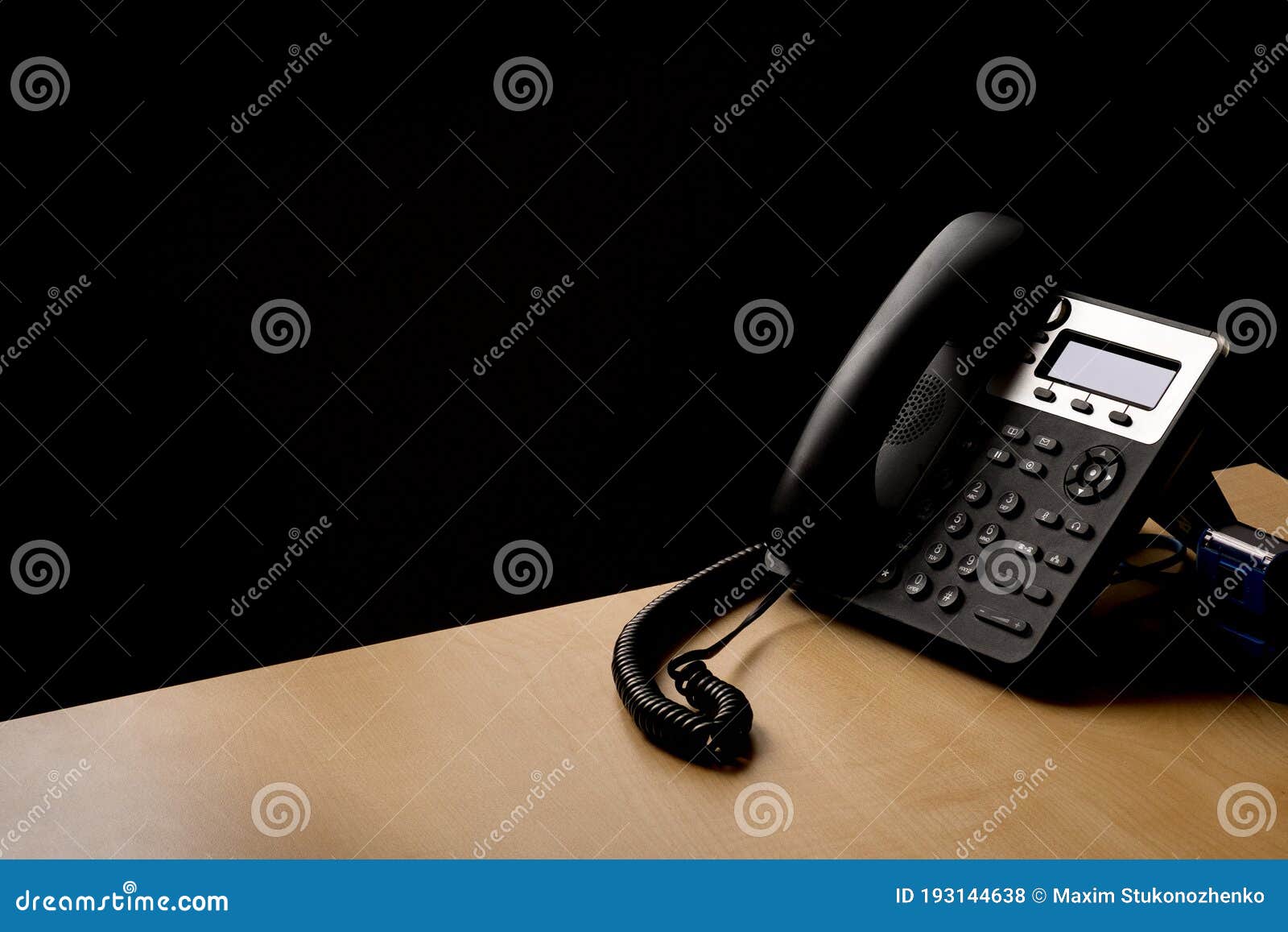 Modern Landline Phone on the Table Stock Photo Image of concept, meet