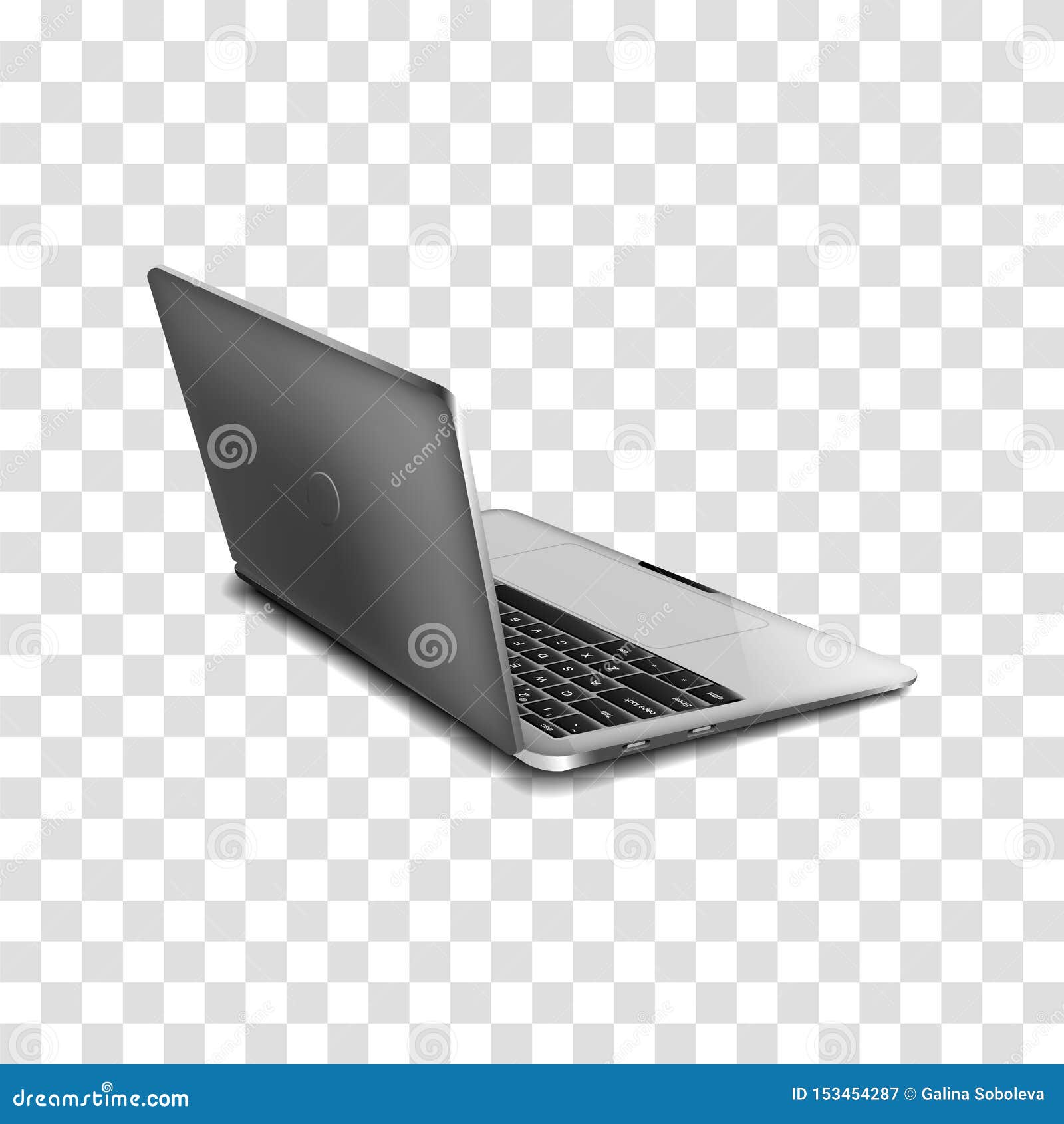 Modern Laptops. Realistic Mock-up on a Transparent Background Stock  Illustration - Illustration of laptop, internet: 153454287