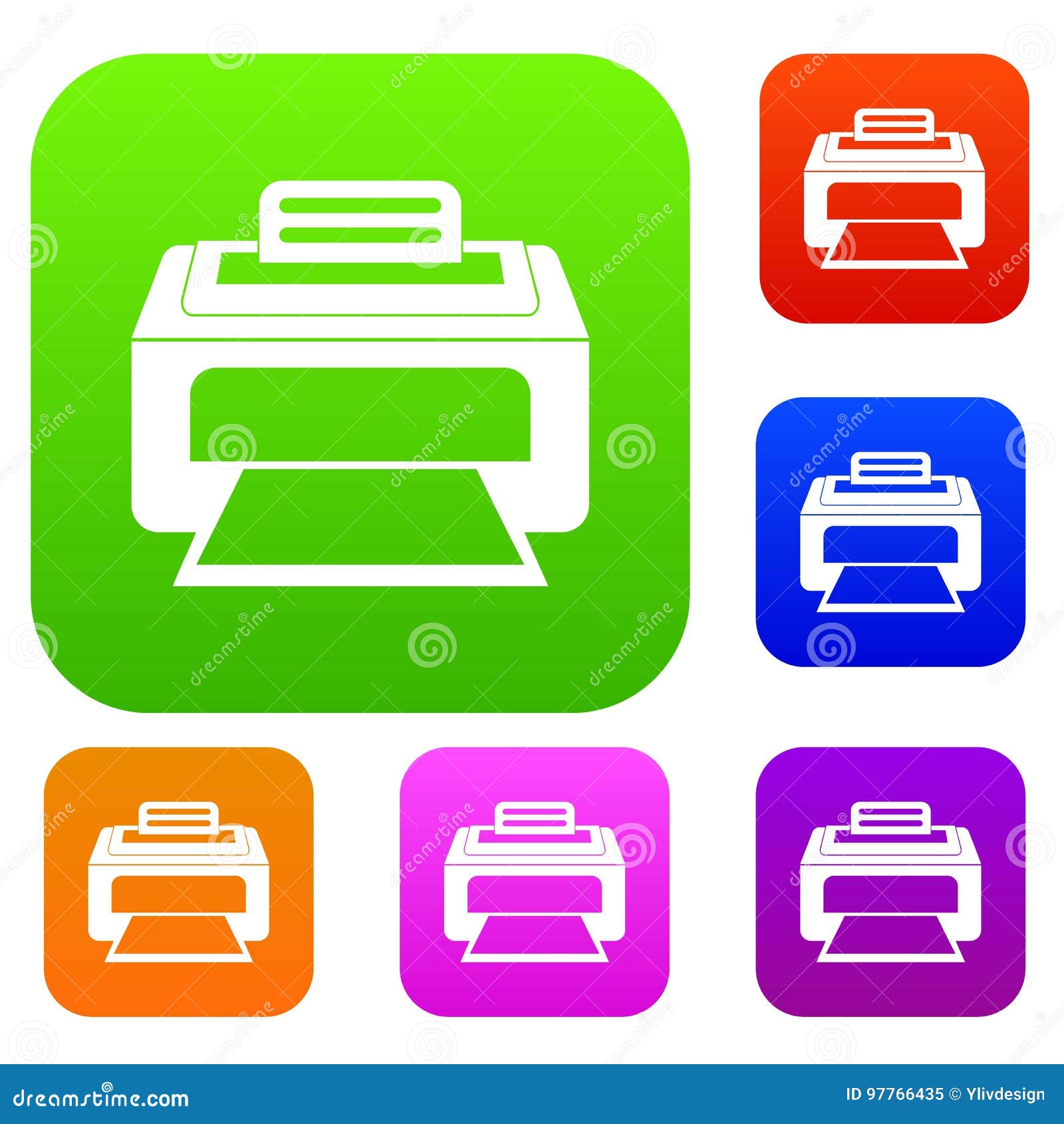 Modern Laser Printer Set Collection Stock Vector Illustration of print, photograph 97766435