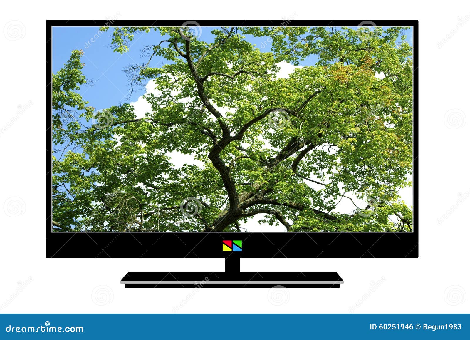 Modern LCD TV stock illustration. Illustration of blue - 60251946