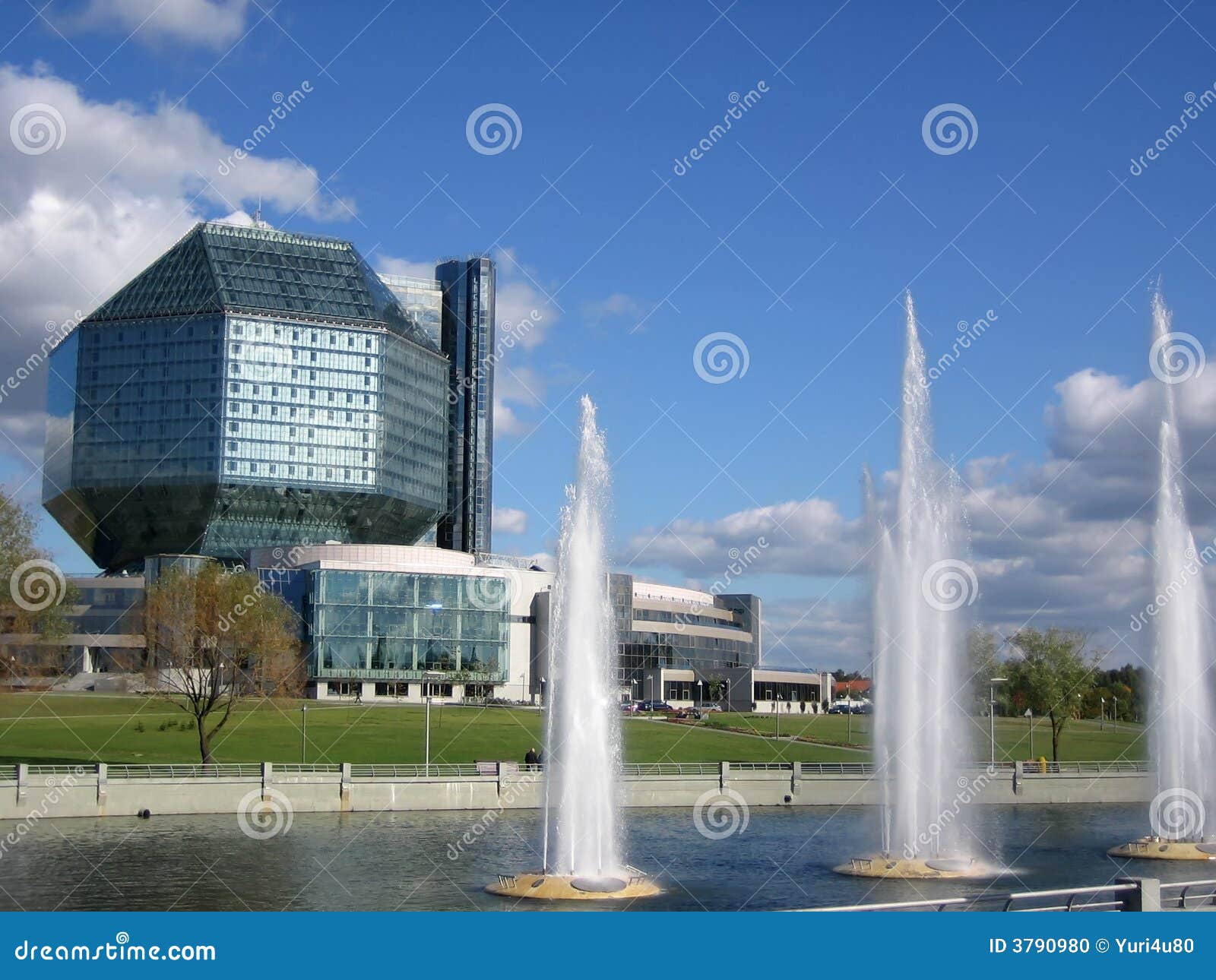 Modern Library with Fountains Stock Photo Image of cityscape
