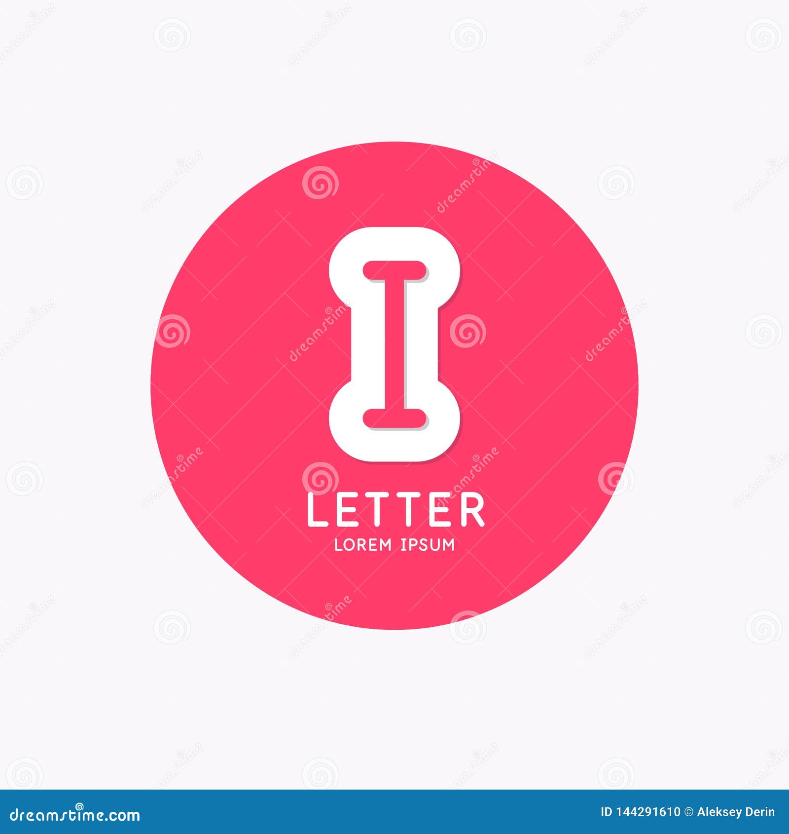 Modern Linear Logo and Sign the Letter I. Stock Vector Illustration of elegant, design 144291610