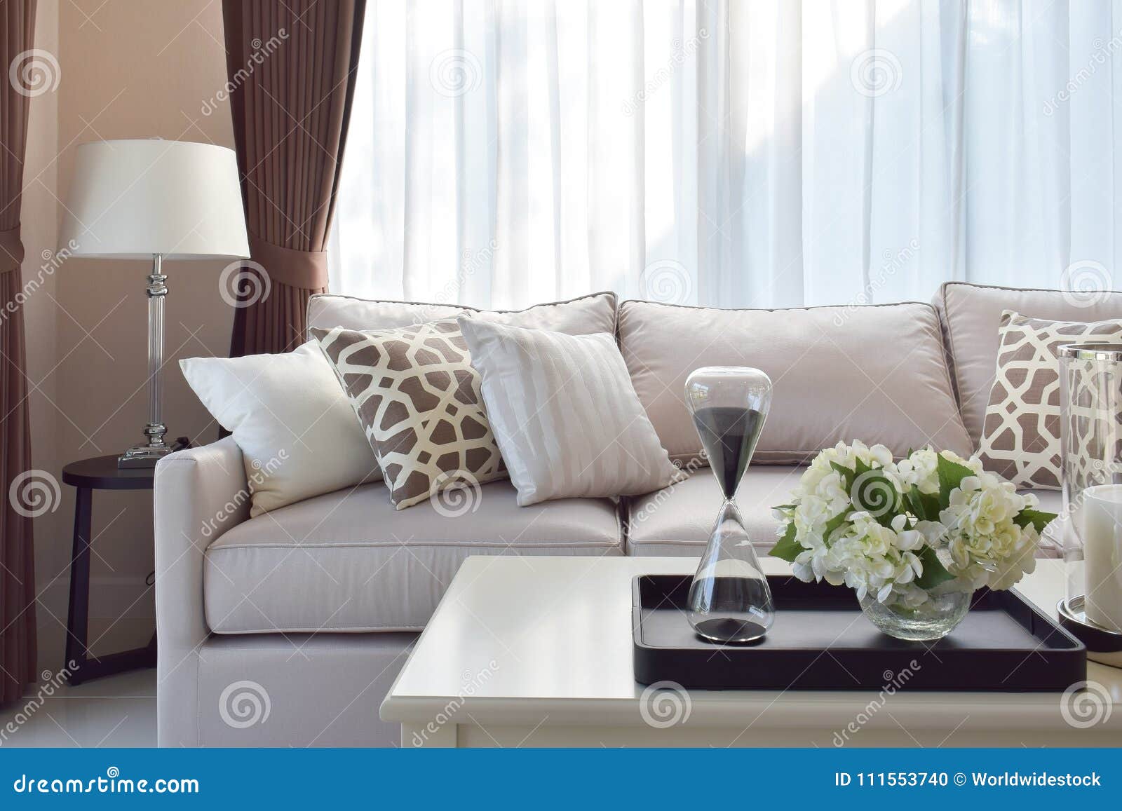 Modern Living Room Design with Sofa and Lamp Stock Photo Image of