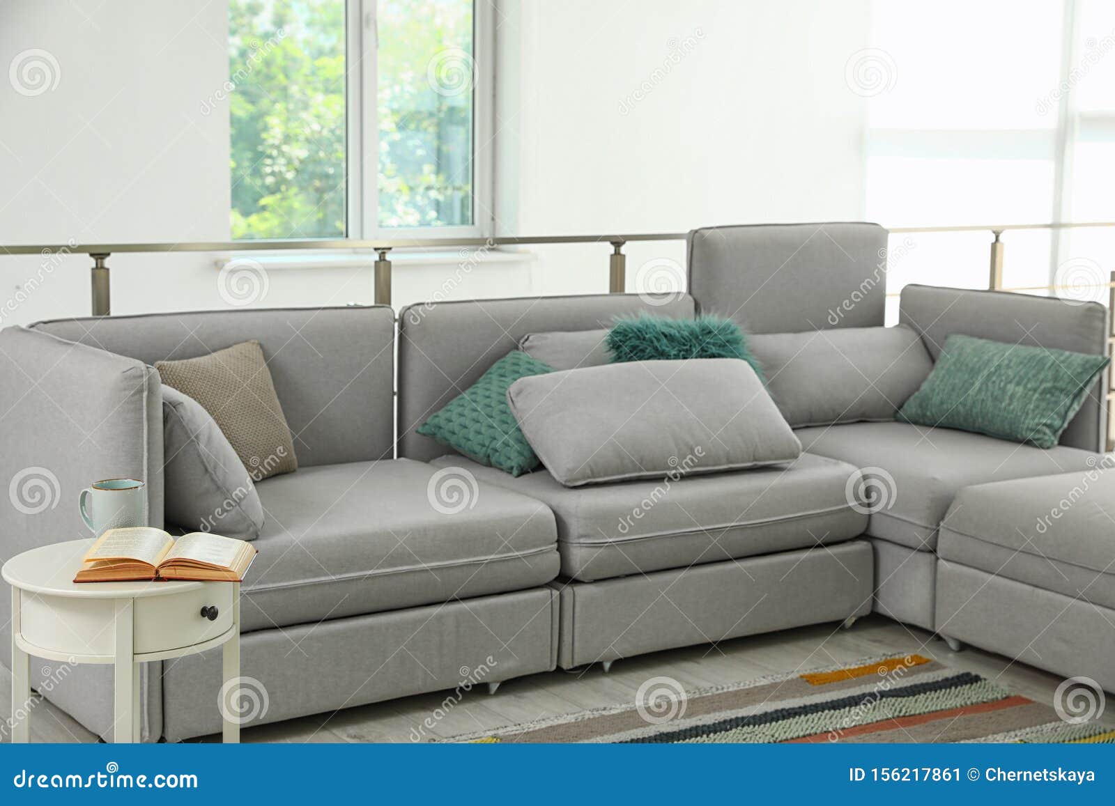 Modern Living Room with Comfortable Sofa Stock Image Image of