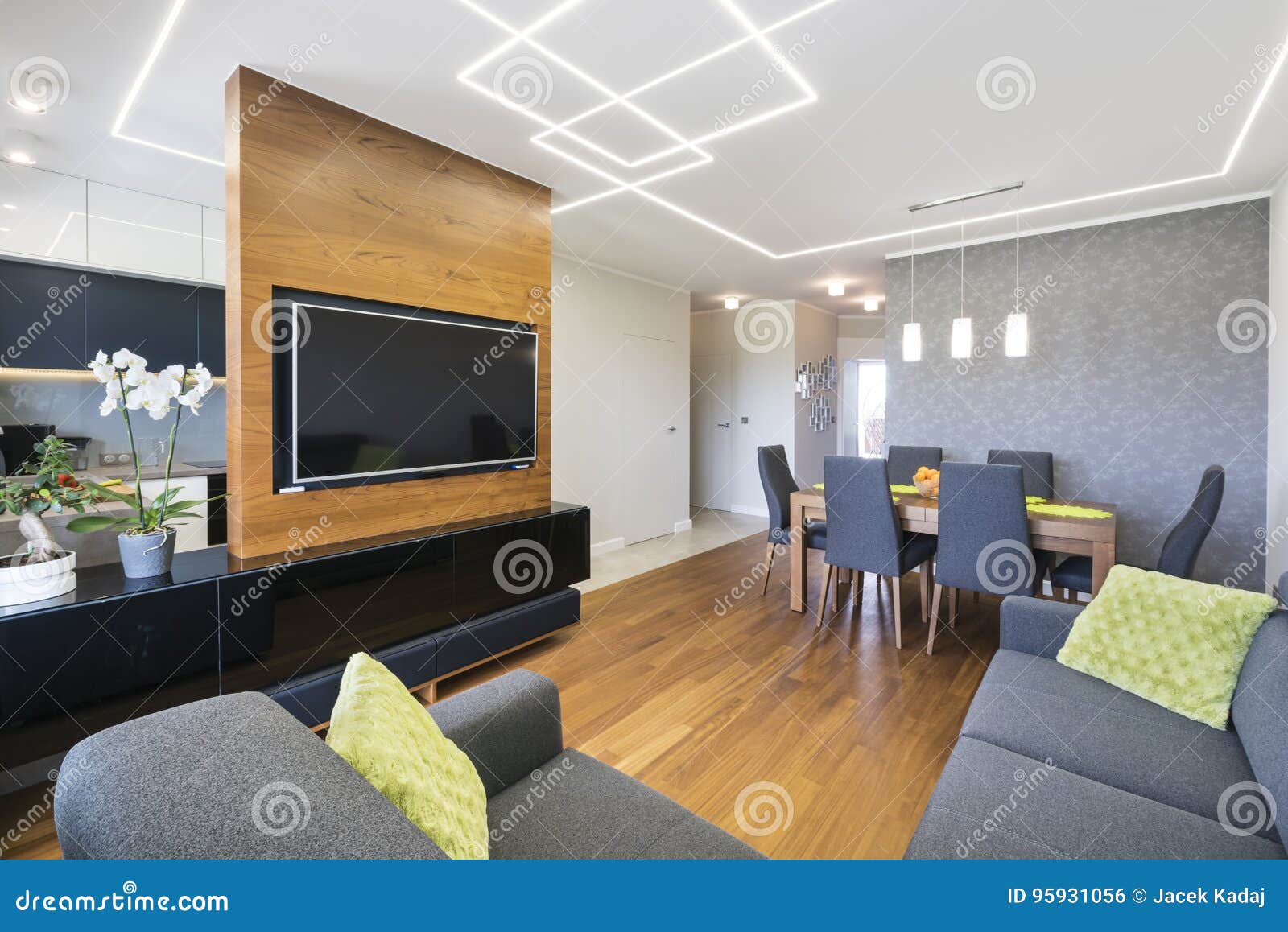 Modern Livingroom and Kitchen Stock Photo Image of living, house