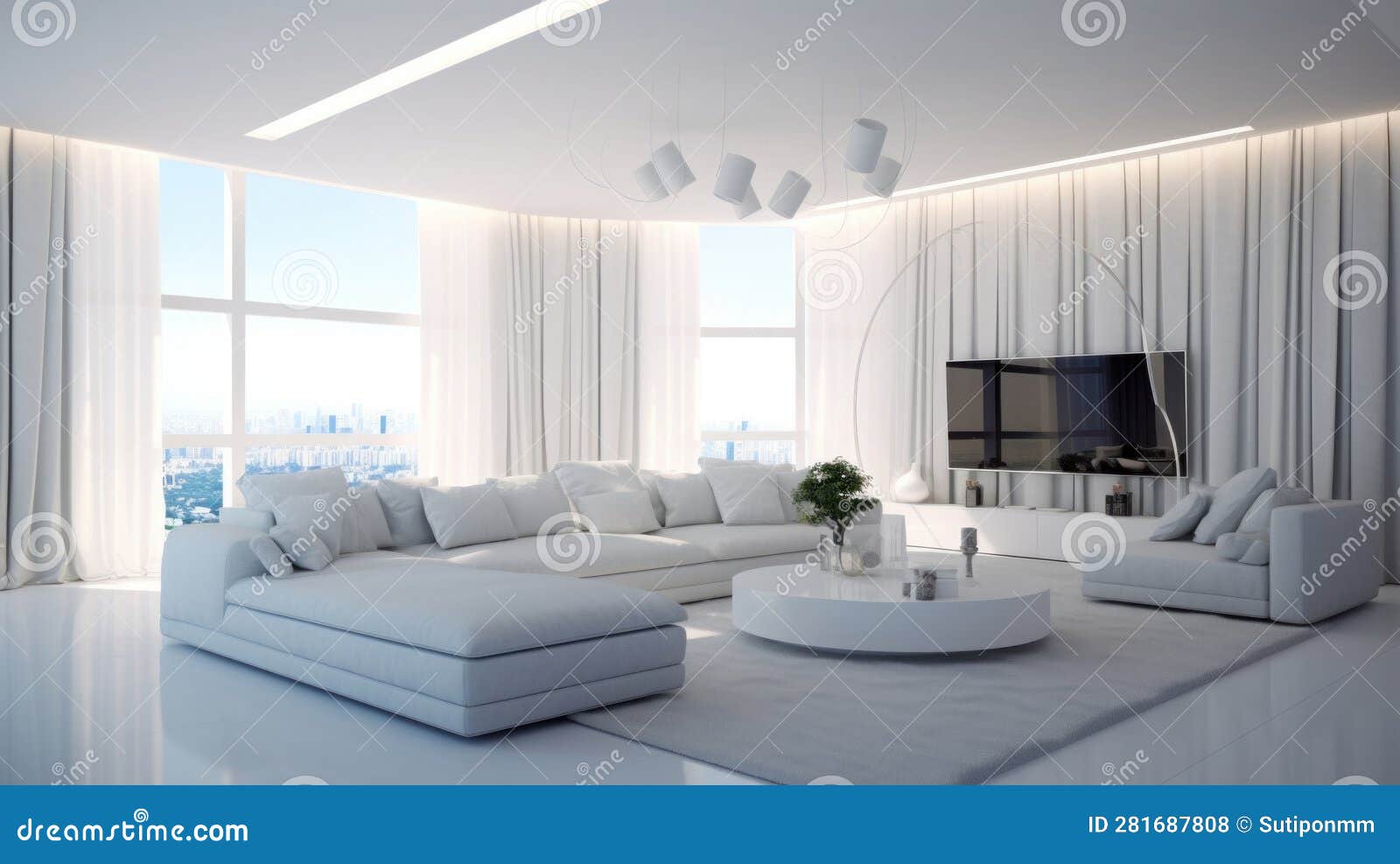 The Modern Living Room White Color Stock Illustration Illustration of living, relaxation