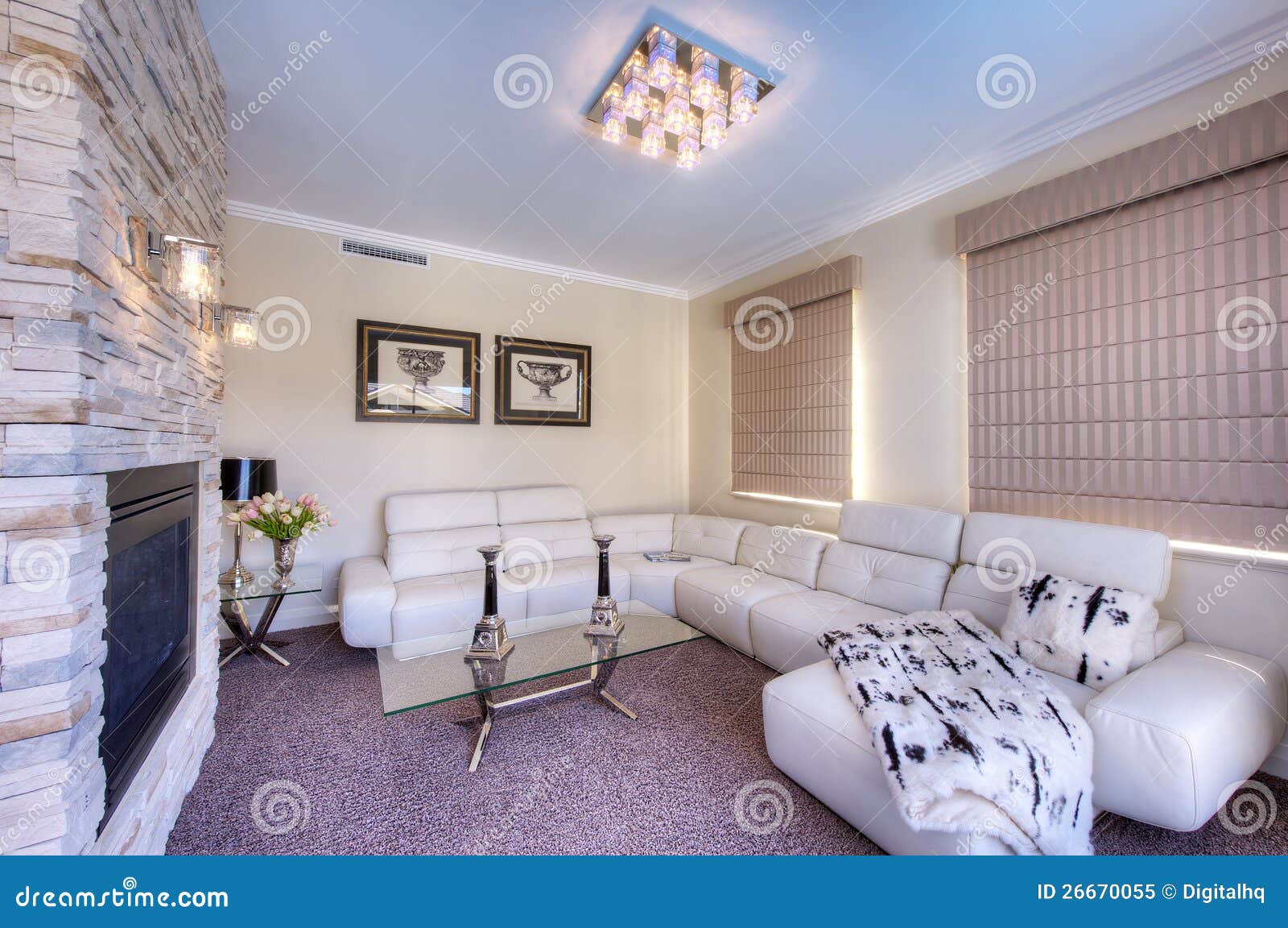 Modern Living Room with White Sofa Stock Image Image of chair