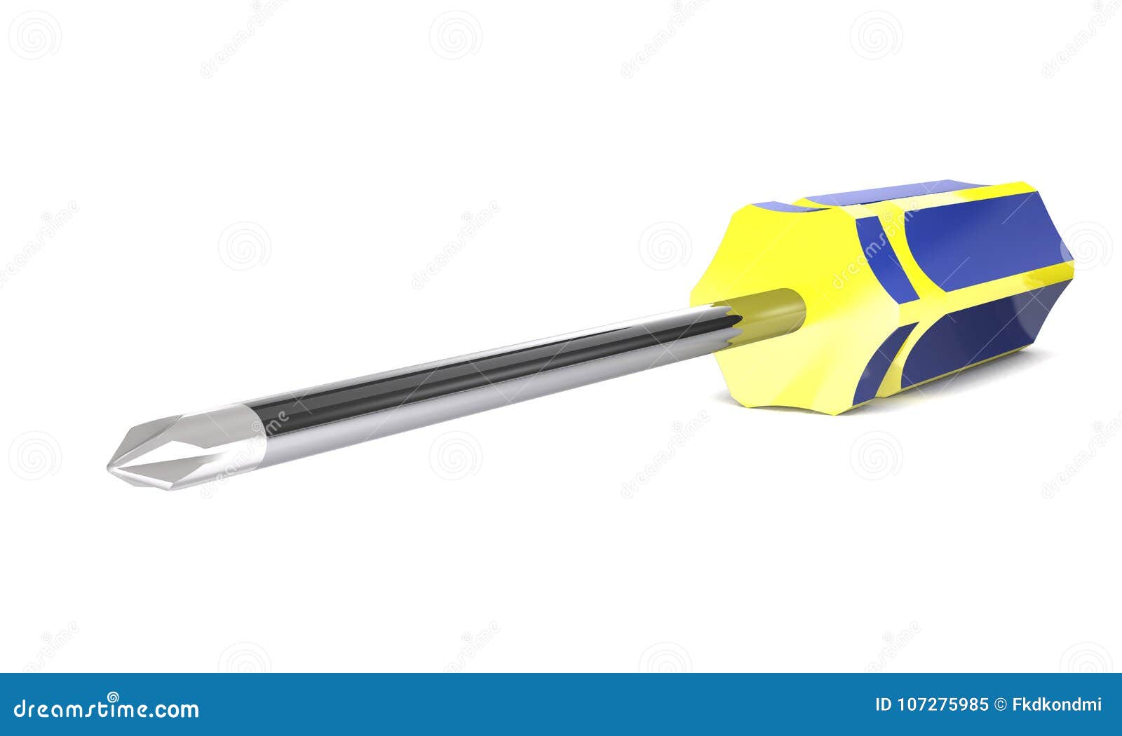 Modern Locksmith Screwdriver 3d Illustration. Stock Illustration