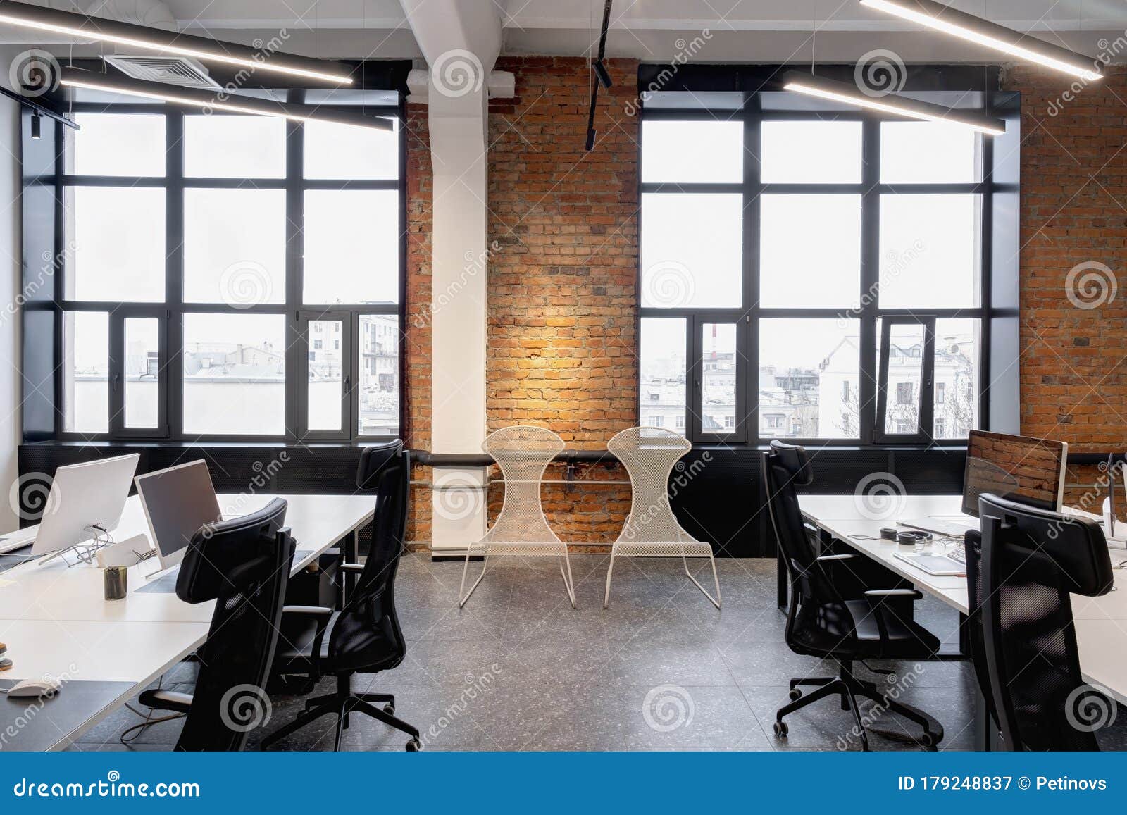 Modern Loft Office Interior with Furniture Stock Image Image of
