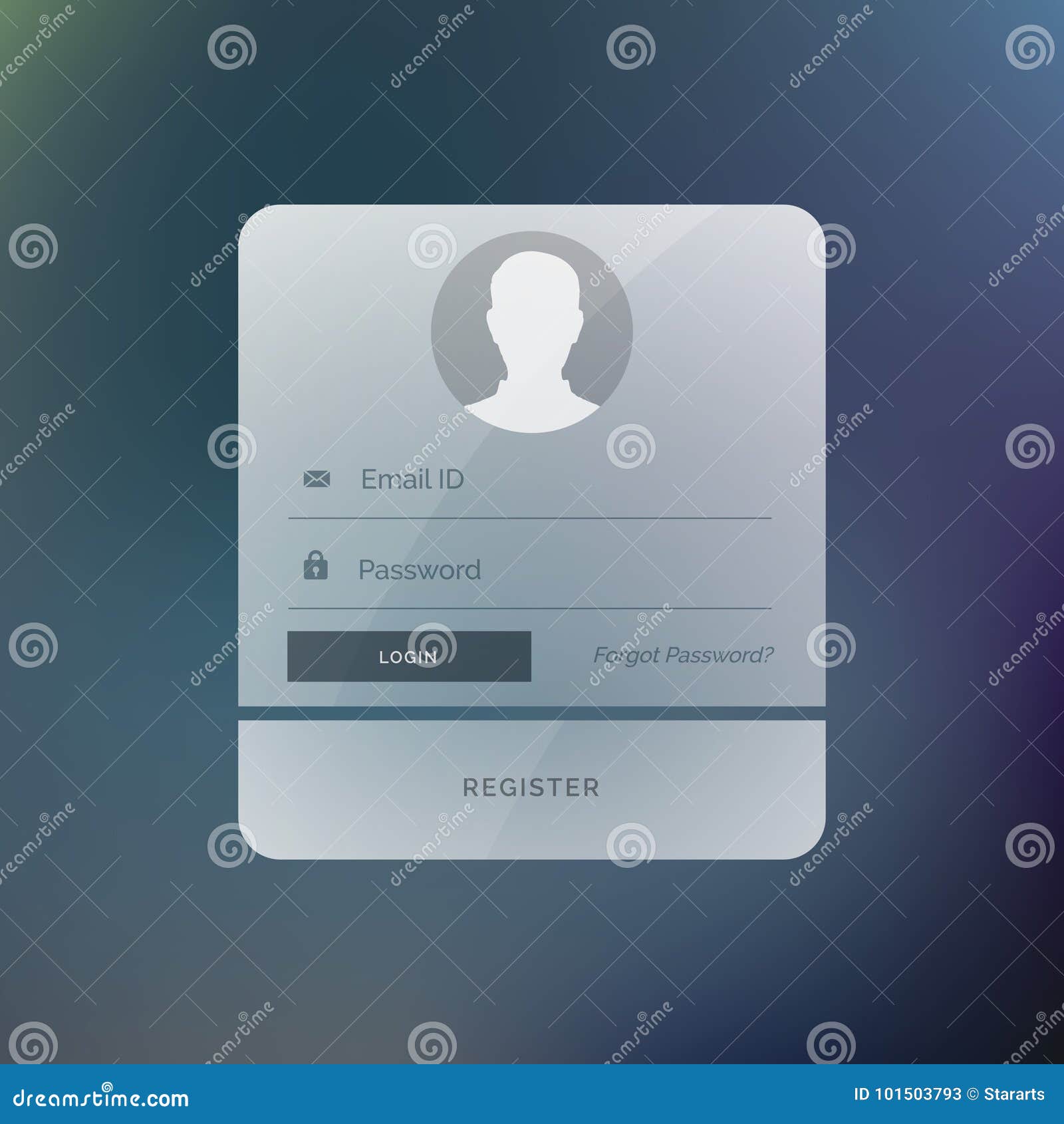 Modern Login Form User Interface Design Template Stock Vector