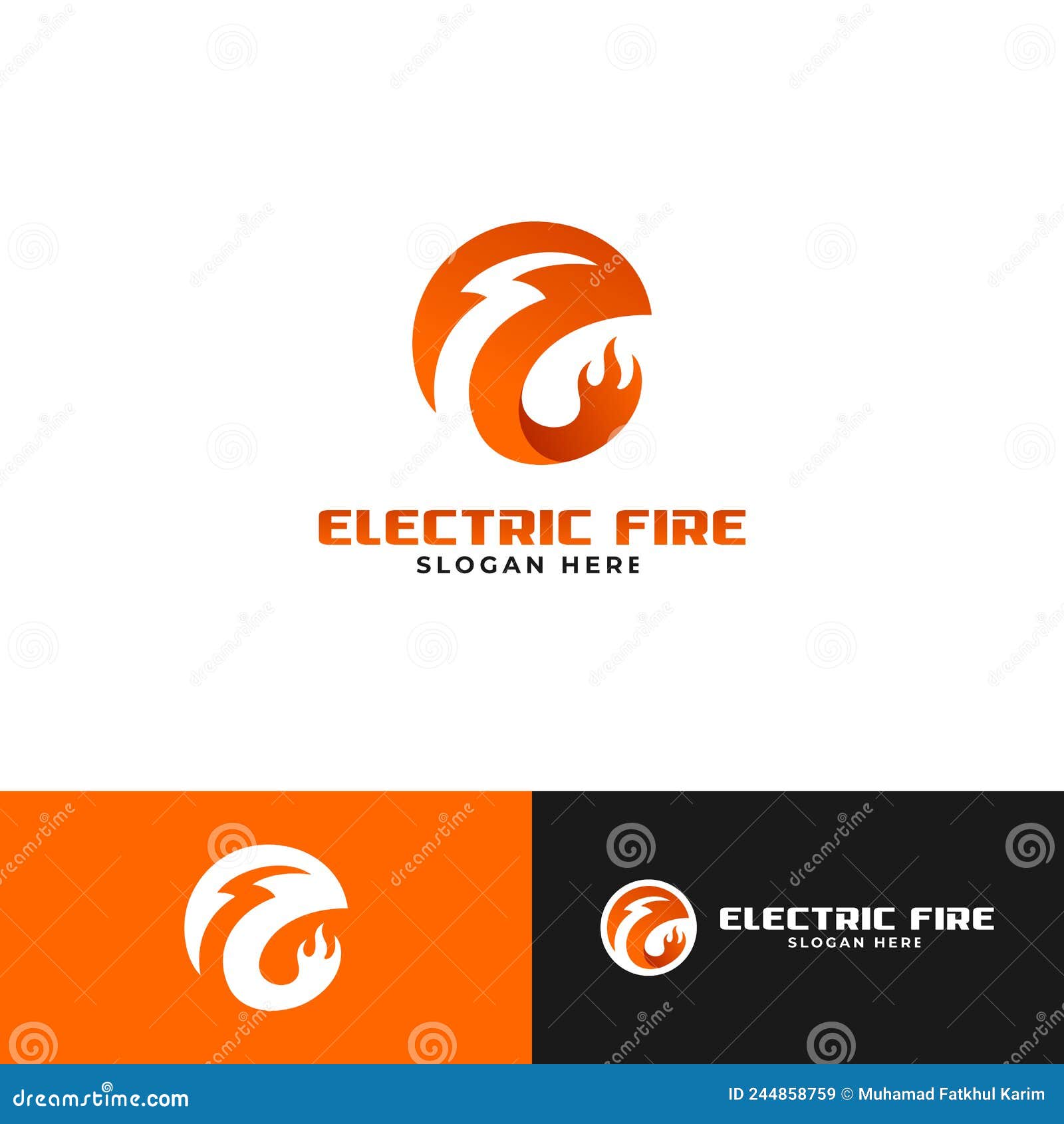 Modern Logo for Electric Fire Prevention Company Stock Illustration