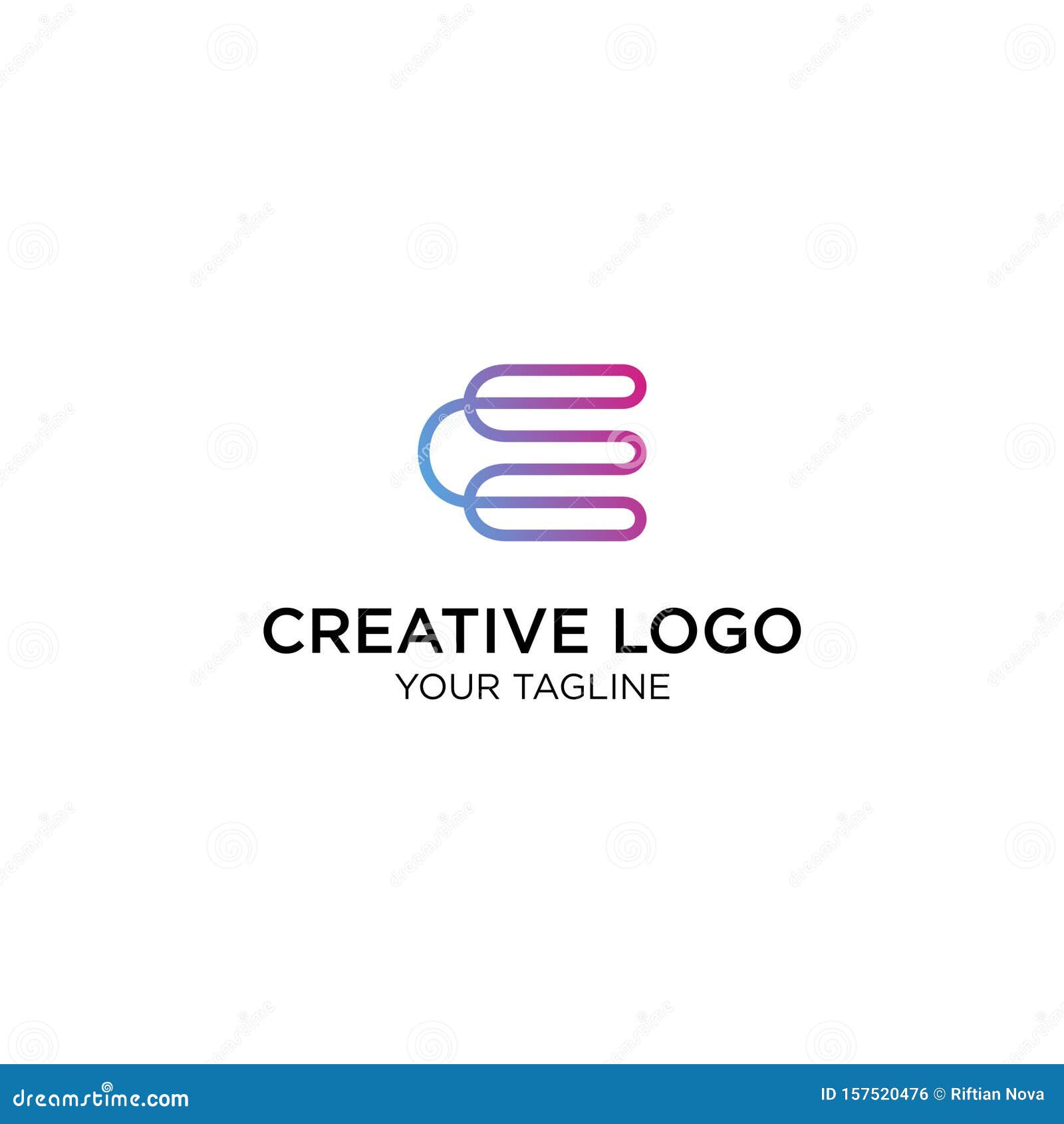 Modern Logo Letter E Line Unique Creative Stock Vector Illustration Of Creative Line