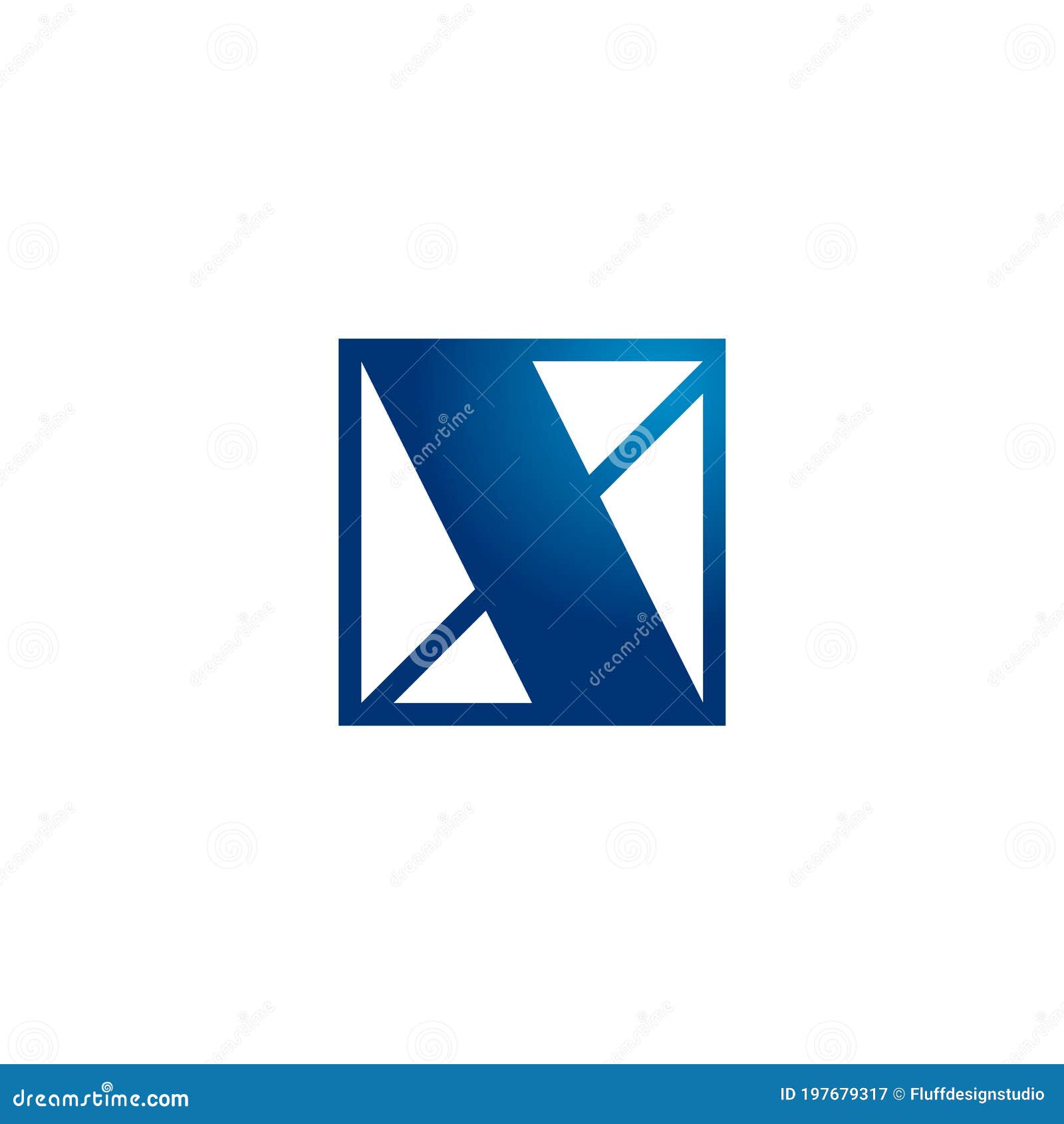 Modern Logo of Letter X Inside a Square Shape Stock Vector Illustration of creative, frame