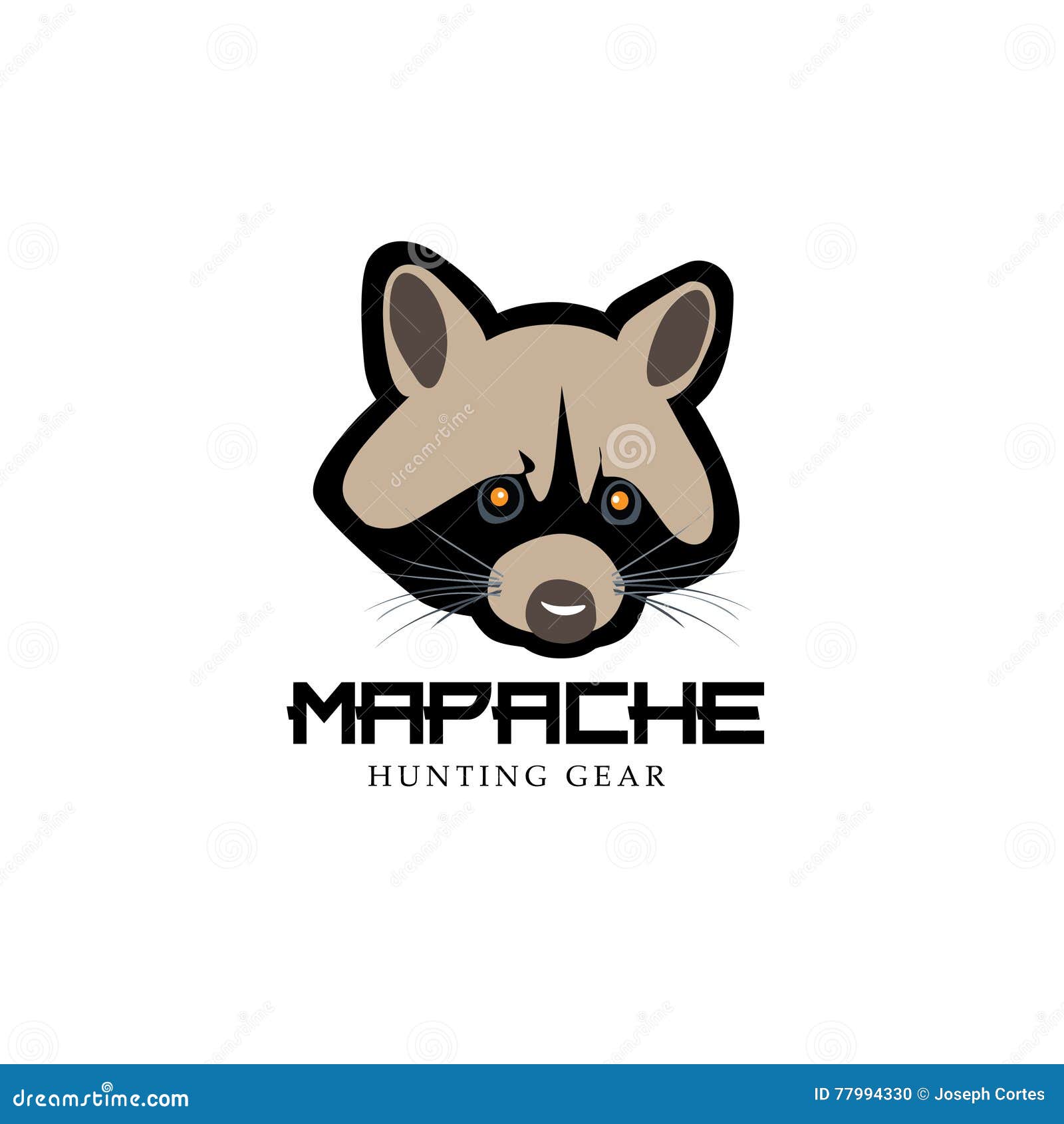 modern looking raccoon - mapache- as an icon 