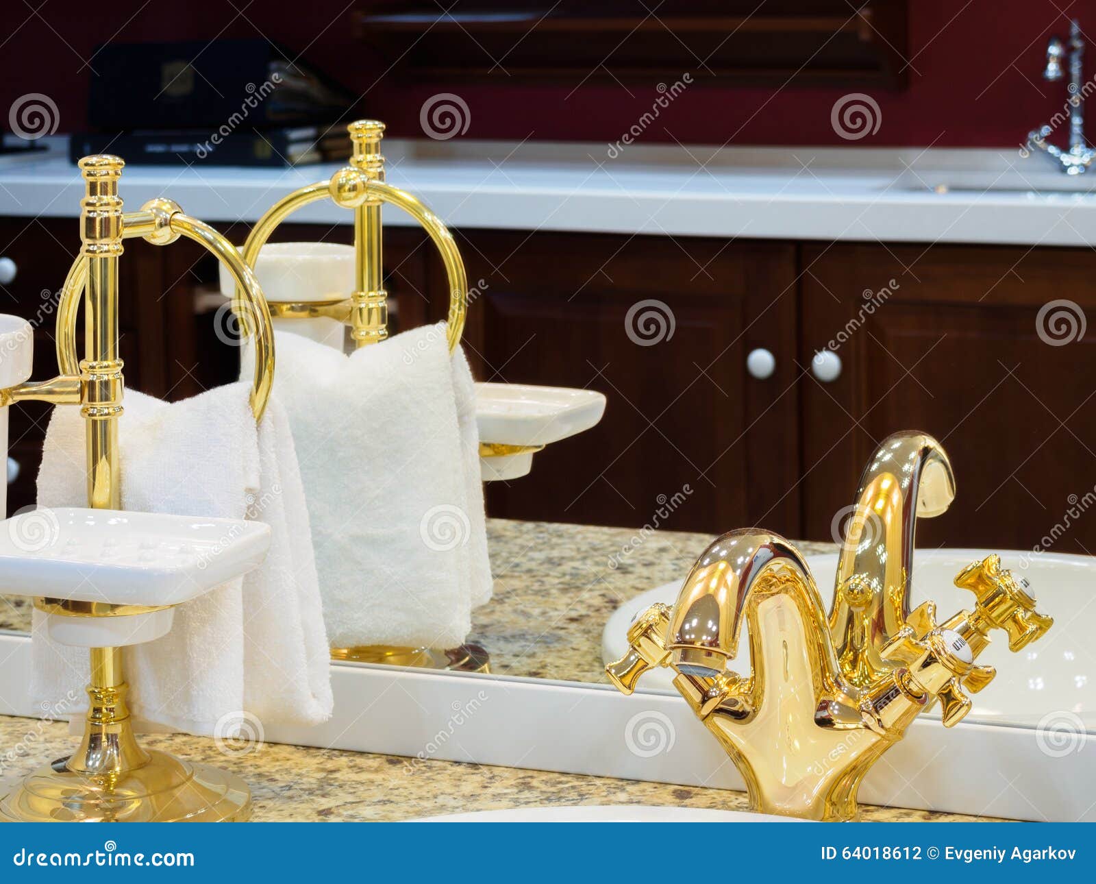 Modern Luxury Bathroom with Accessories Stock Photo Image of elegant