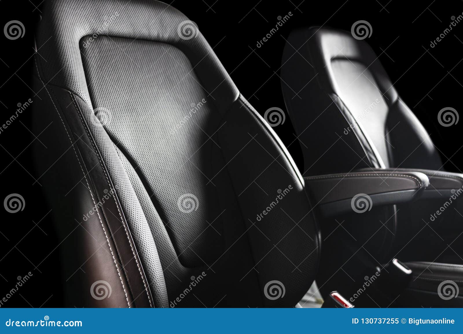 Modern Luxury Car Brown Leather Interior Part Of Leather