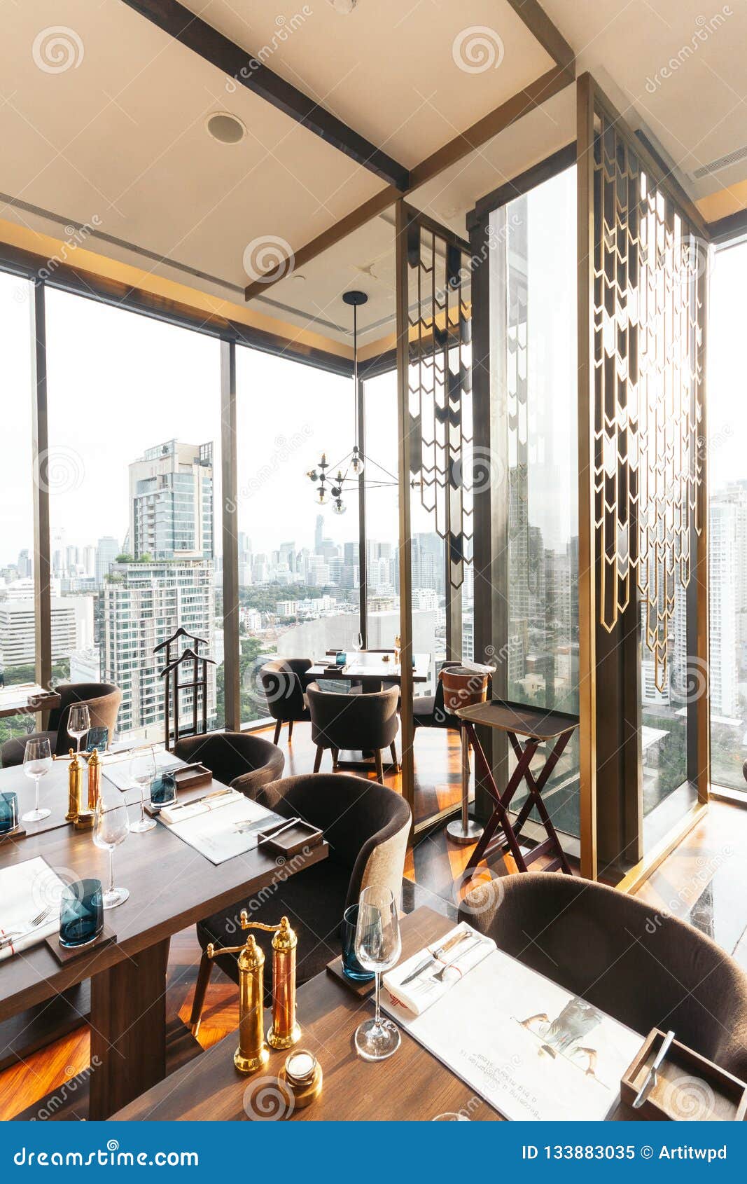 Modern Luxury Decorated Interior Restaurant That Can View