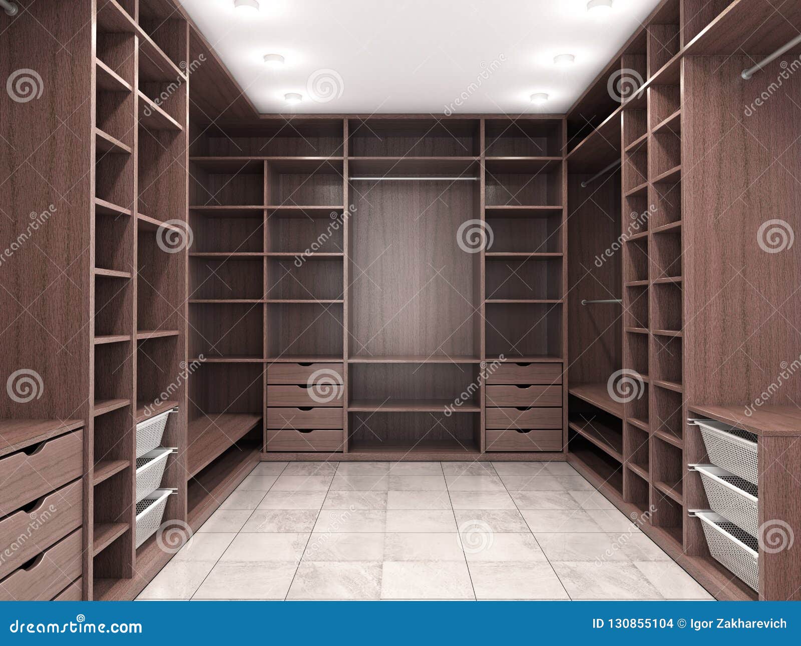 Modern Luxury Dressing Room, Wardrobe Stock Photo - Image of