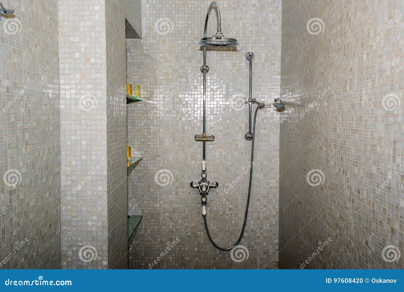 Modern luxury shower booth stock photo. Image of luxury 97608420