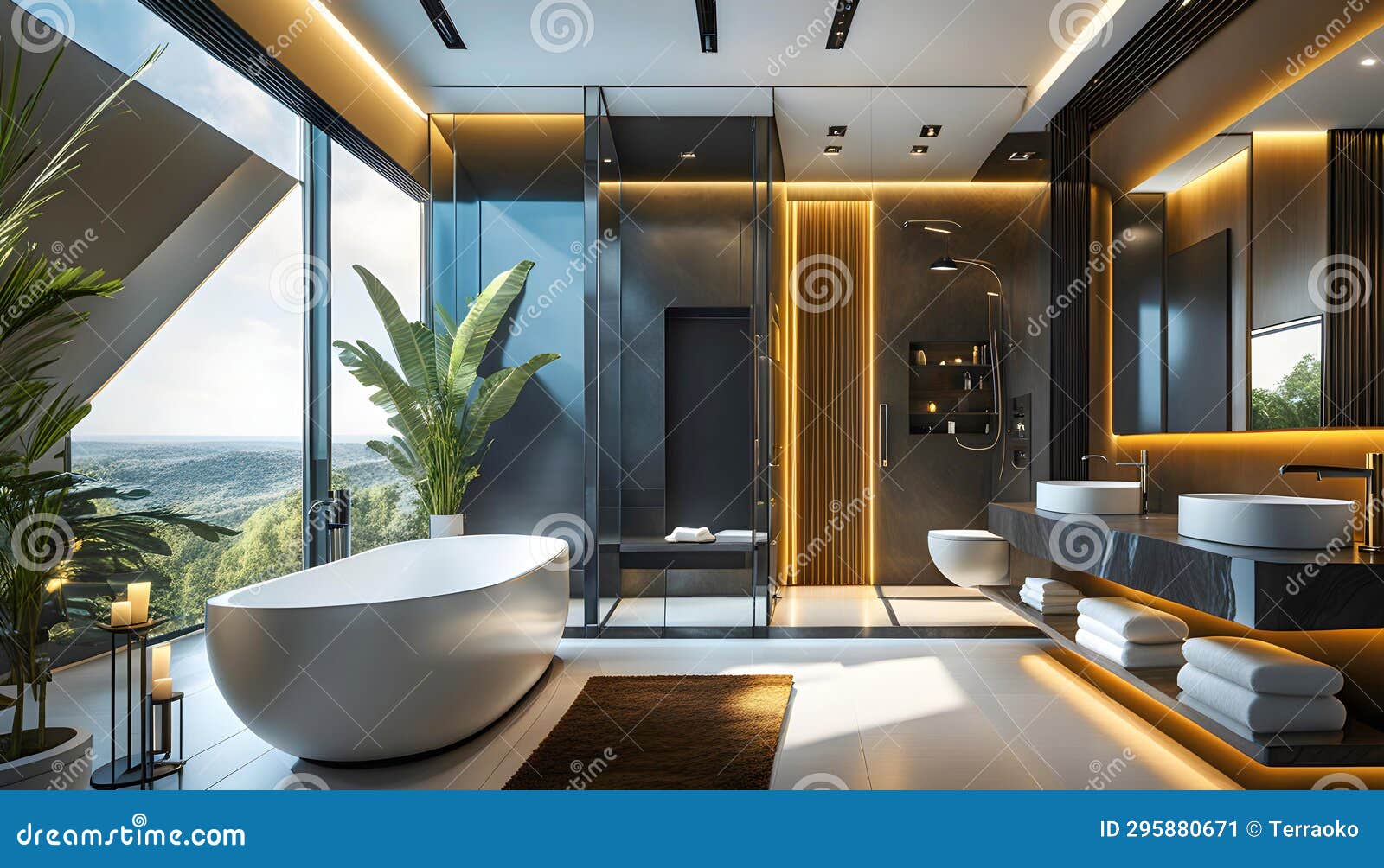 Modern Luxury Toilet, Enclosed Dual Flush Toilet, Granite Tiled ...