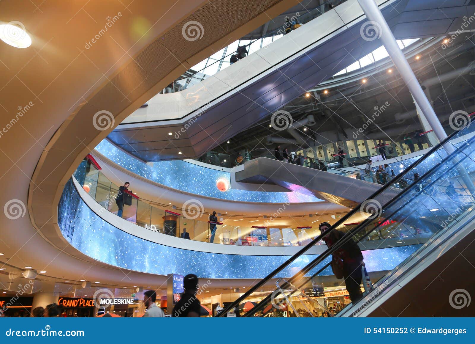 Modern mall in Paris editorial photography. Image of europe - 54150252