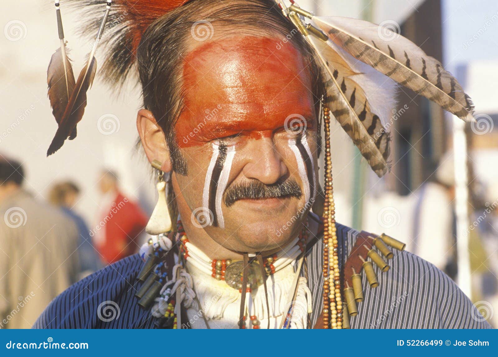 A Modern Man Dressed in Native American Face Paint, Hannibal, MO ...