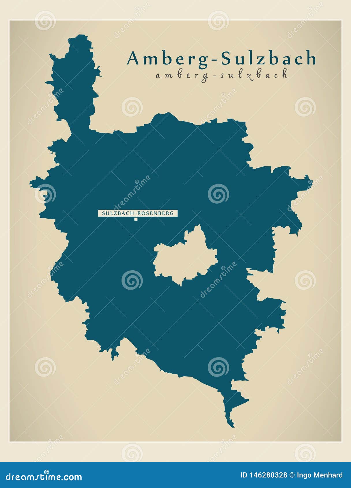 modern map - amberg-sulzbach county of bavaria de