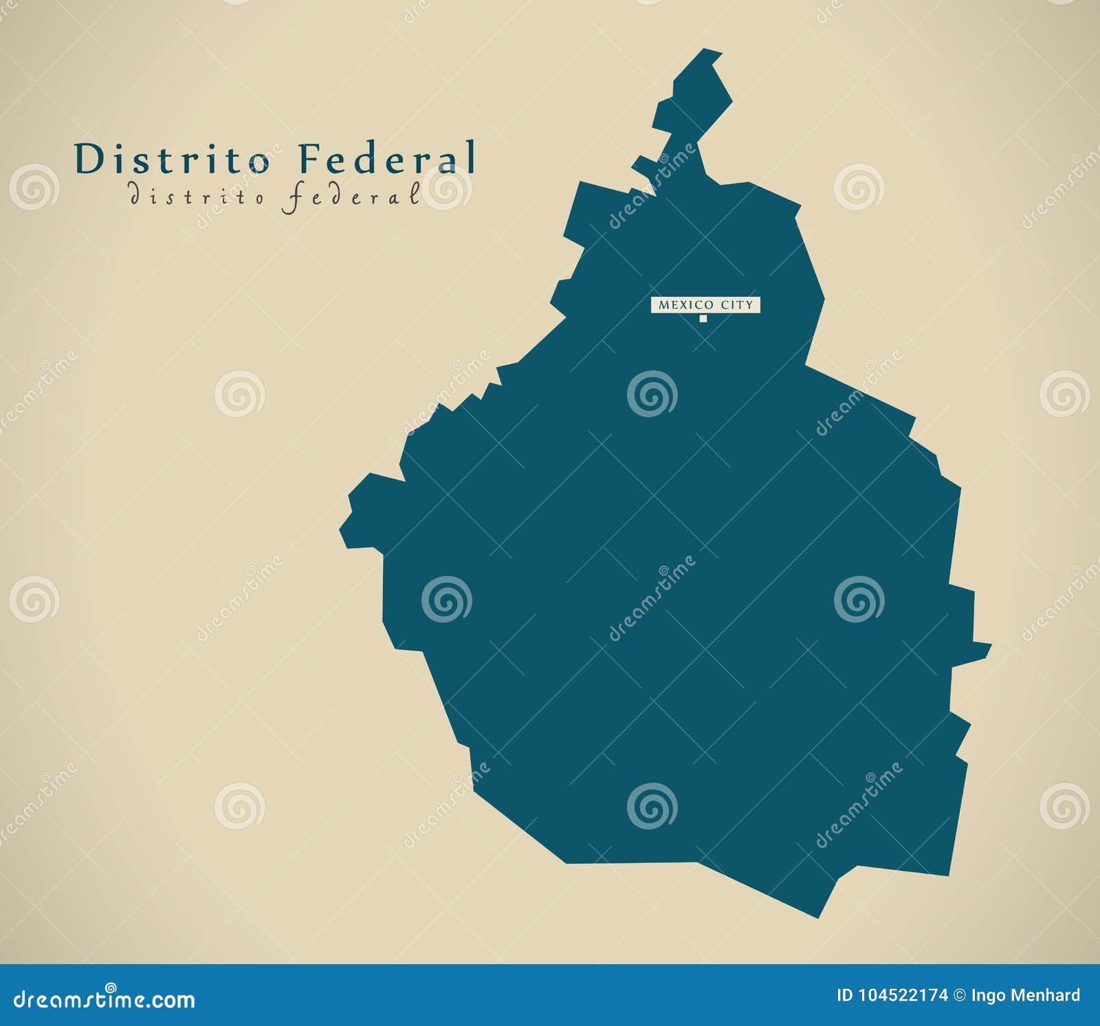 modern map - distrito federal mexico mx