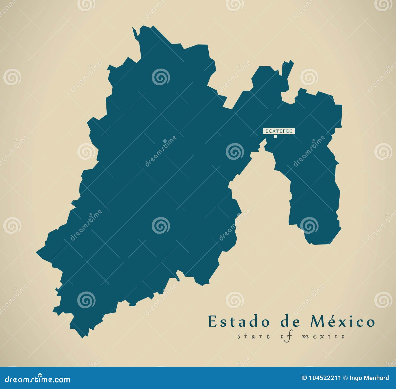modern map - estado de mexico mexico mx