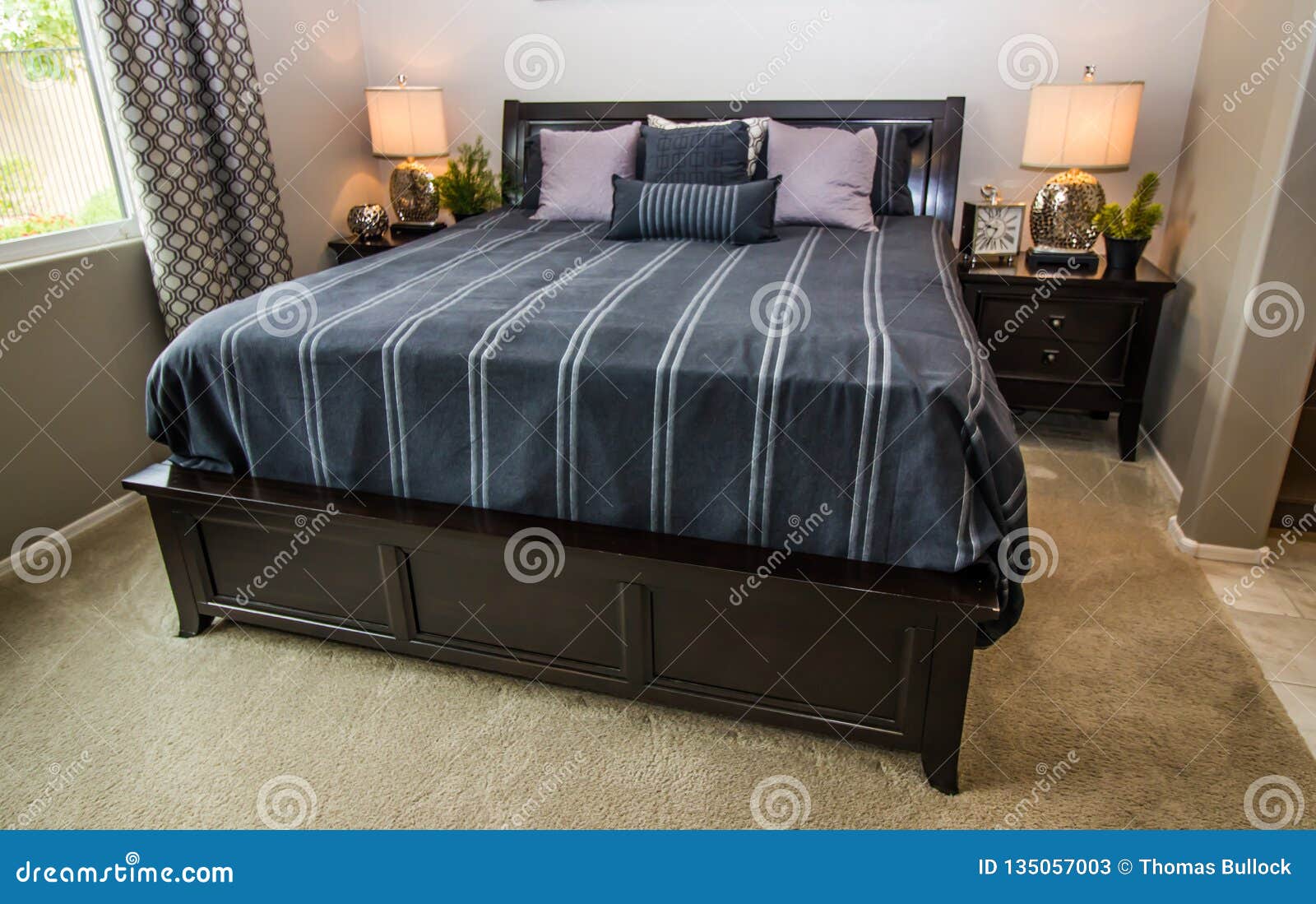 Master Bedroom with Two Nightstands Stock Image Image of modern