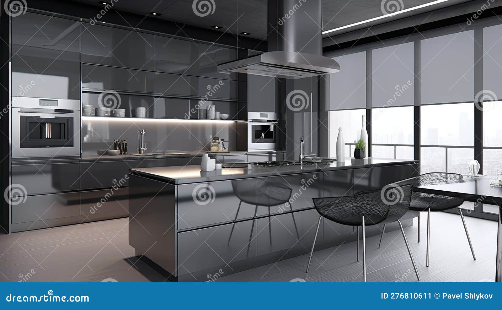 Modern Materials in the Interior of Kitchen. Natural Materials Stock