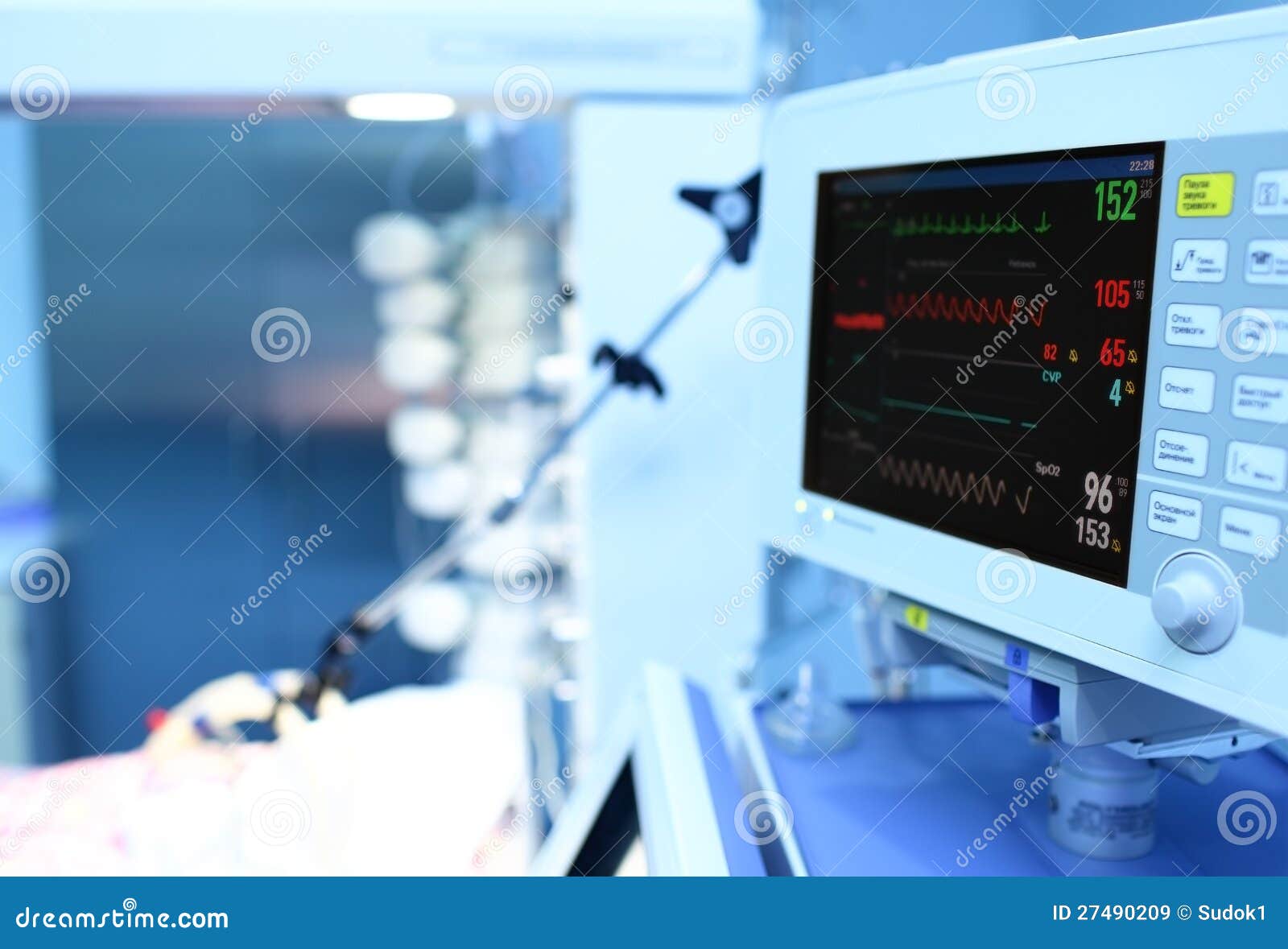 modern medical monitor with ecg