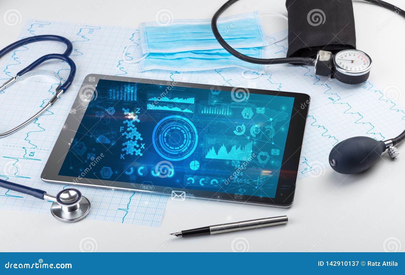 Modern Medical Technology System and Devices Stock Illustration