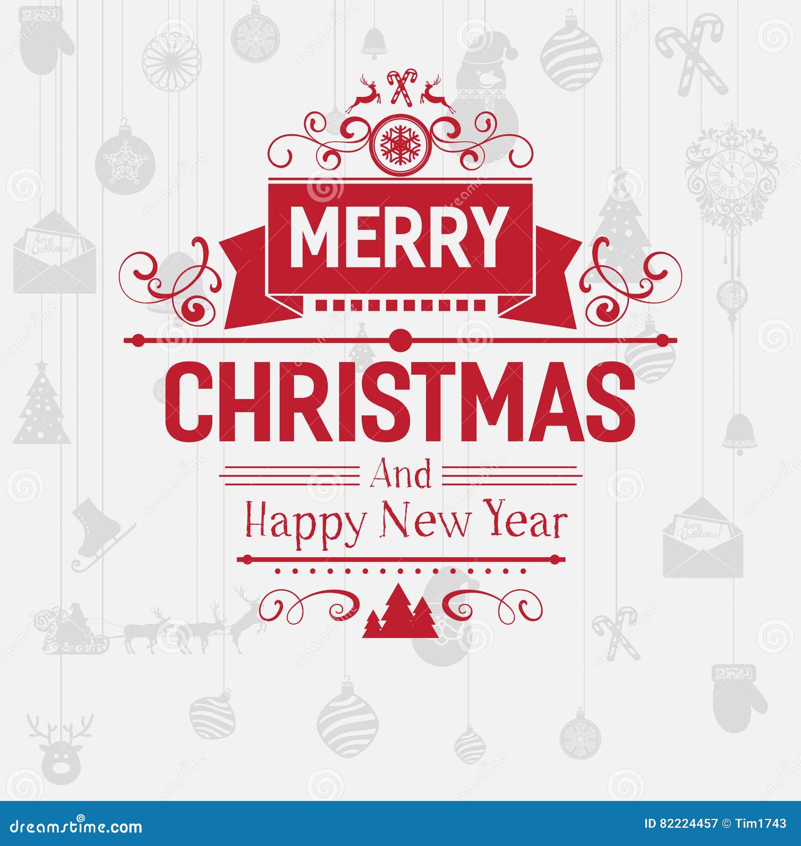 modern merry christmas and new year greetings badge