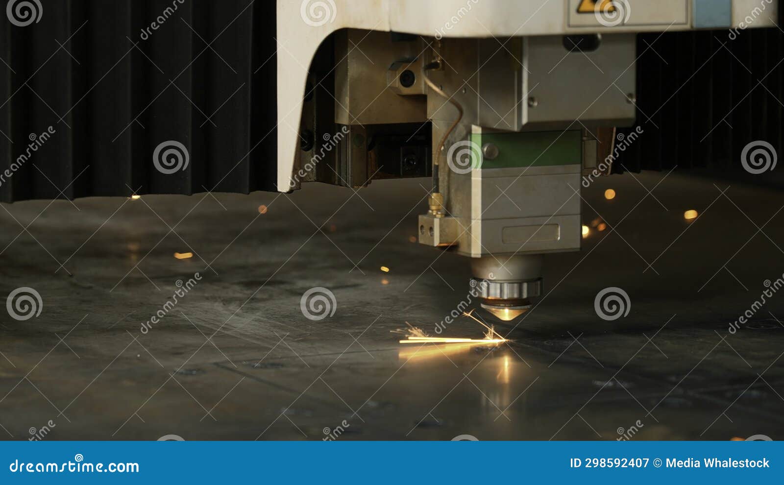 Modern Metal Laser Cutter in Action. Creative. Metalworking Industry