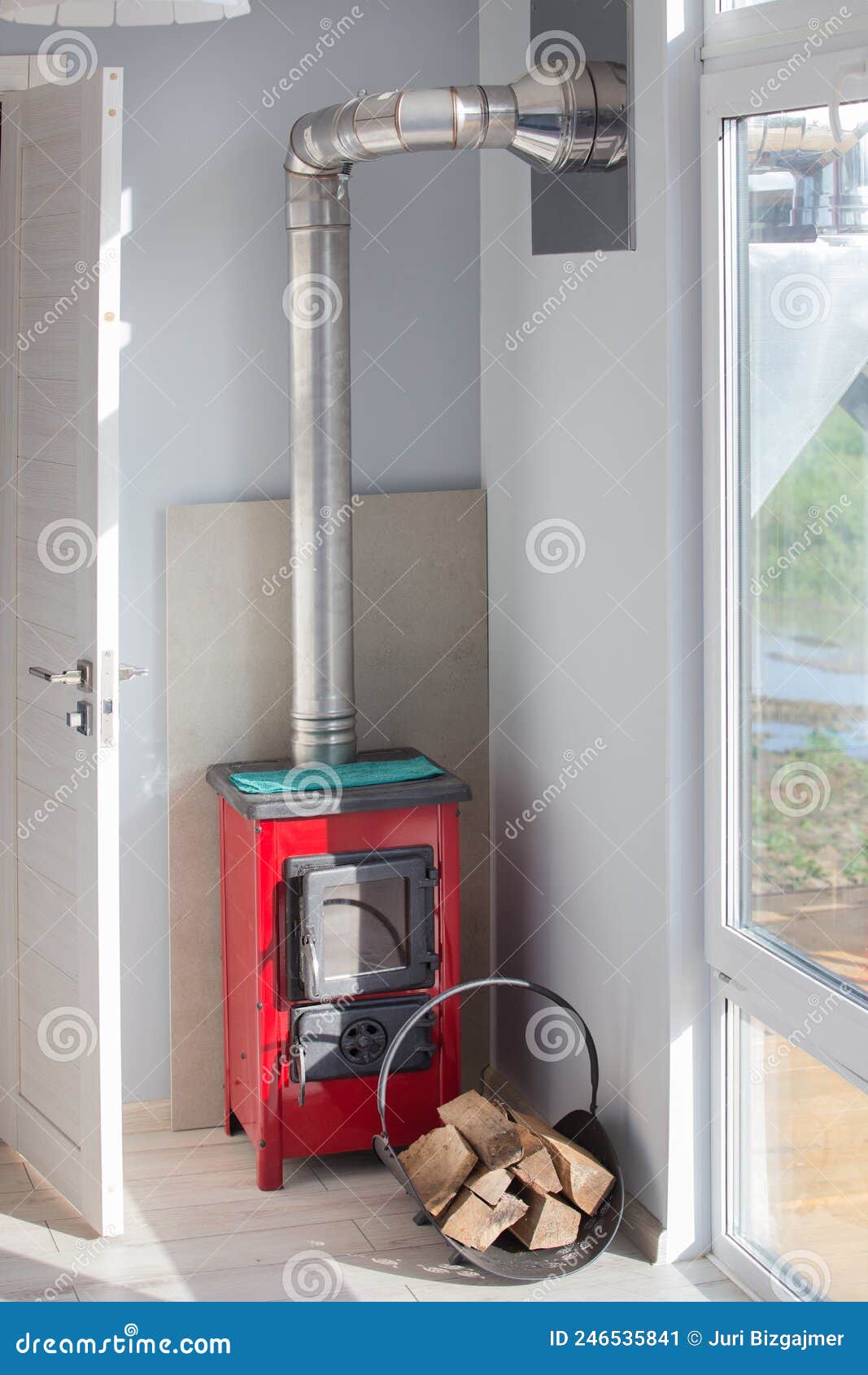Modern Metal Wood Stove in the Interior Stock Image Image of heat