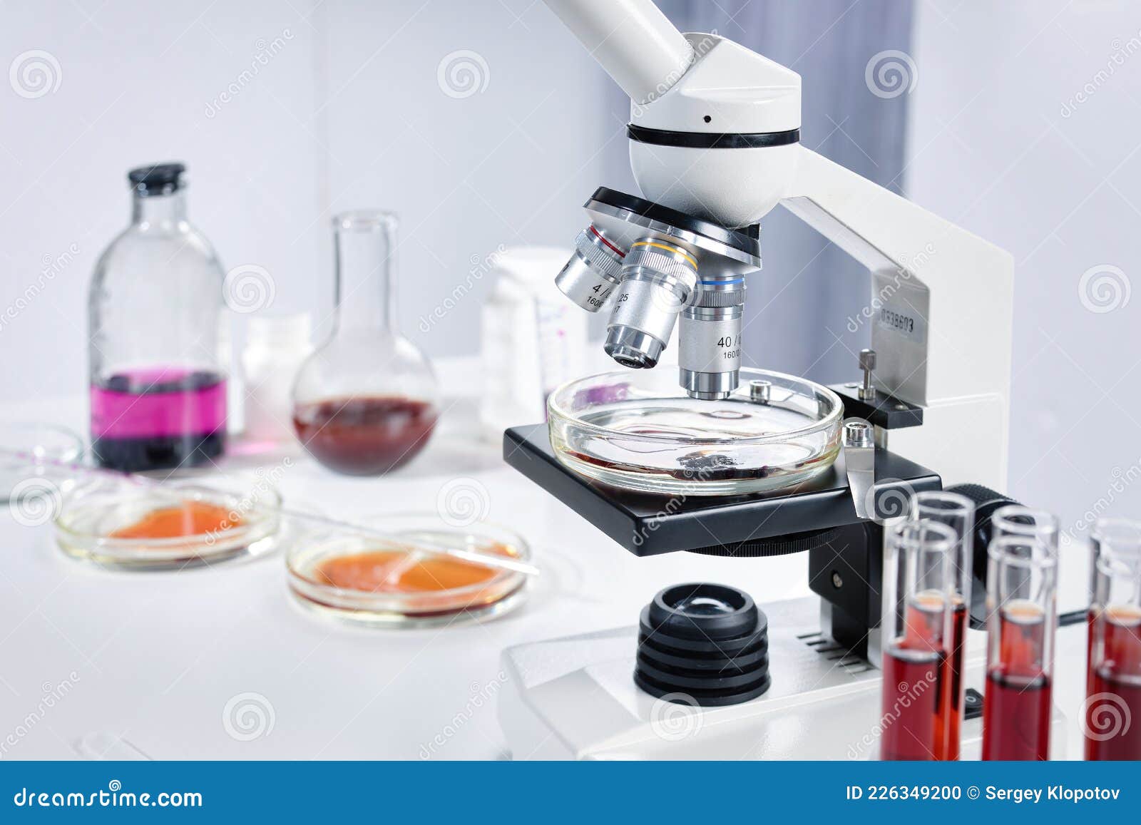 Modern Microscope and Laboratory Equipment Stock Photo - Image of ...