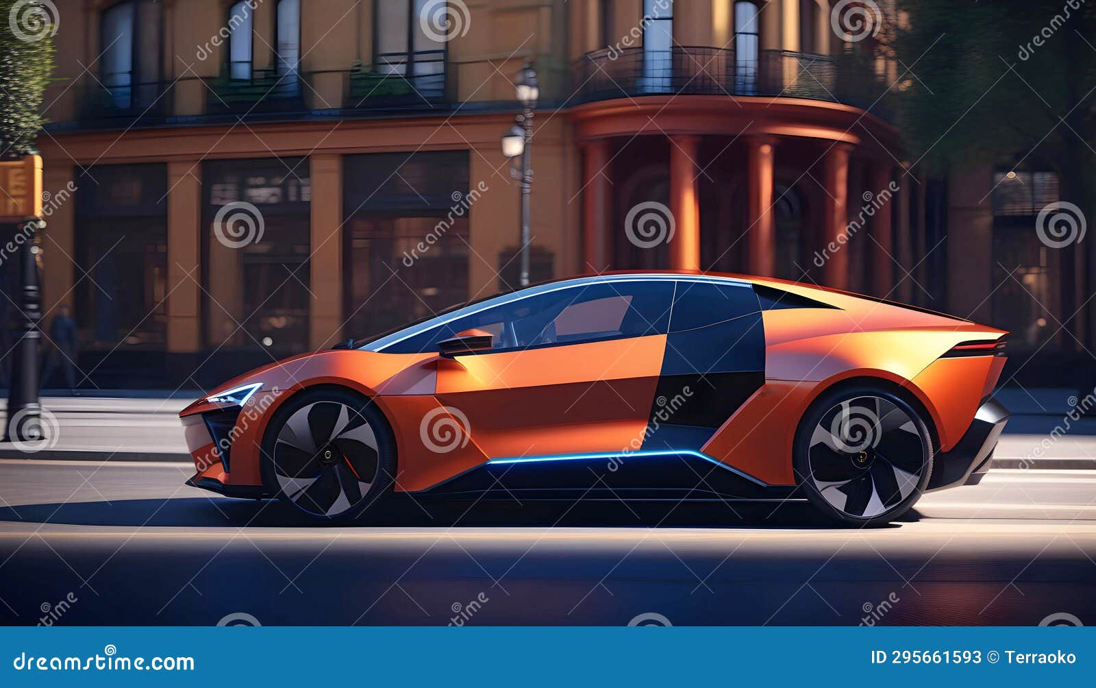 Modern Mini Electric Car on a City Street, Eco-friendly Transport Concept  Stock Image - Image of electric, friendly: 295661593