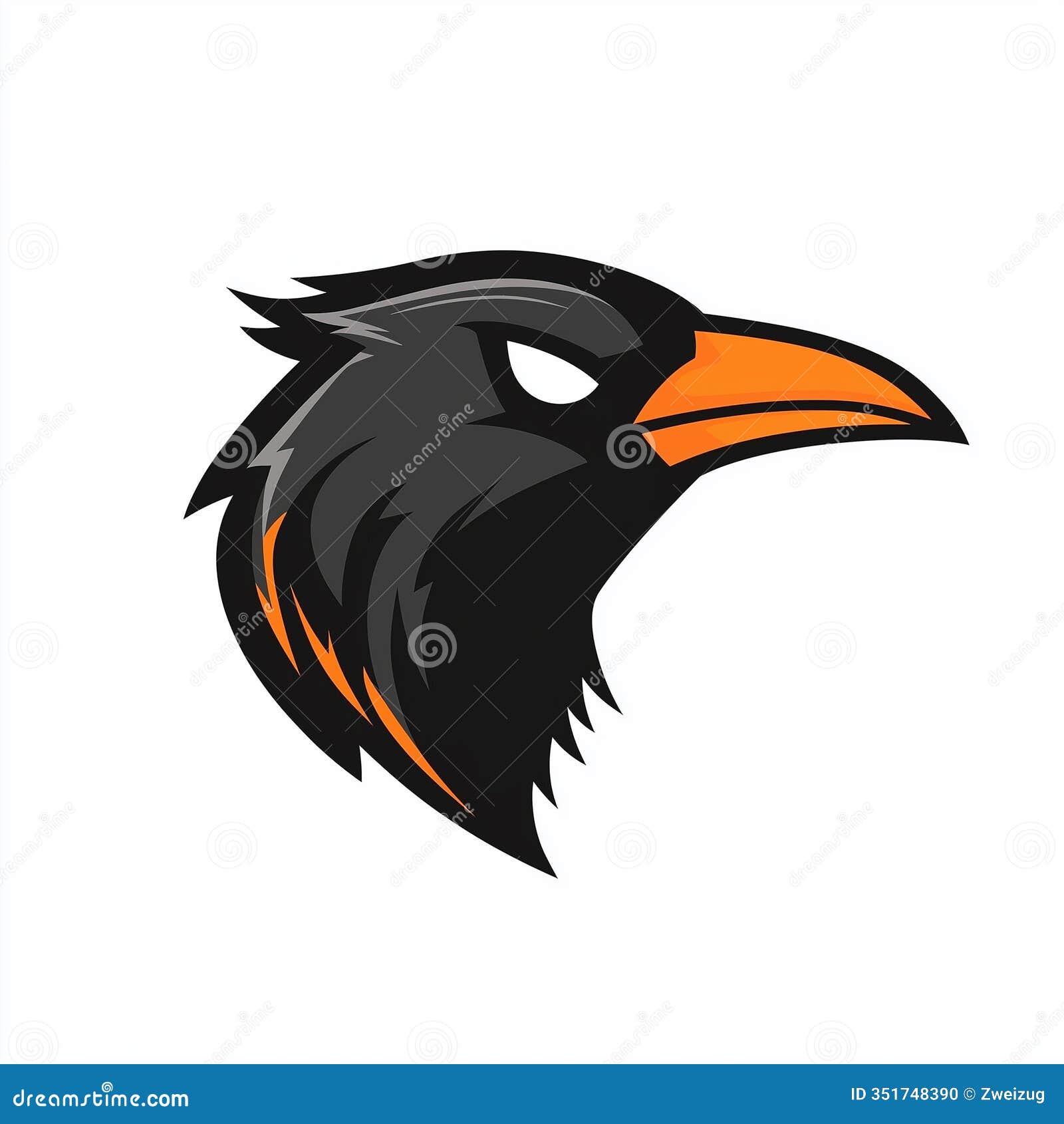 crow bird head logo   graphic for digital and print media