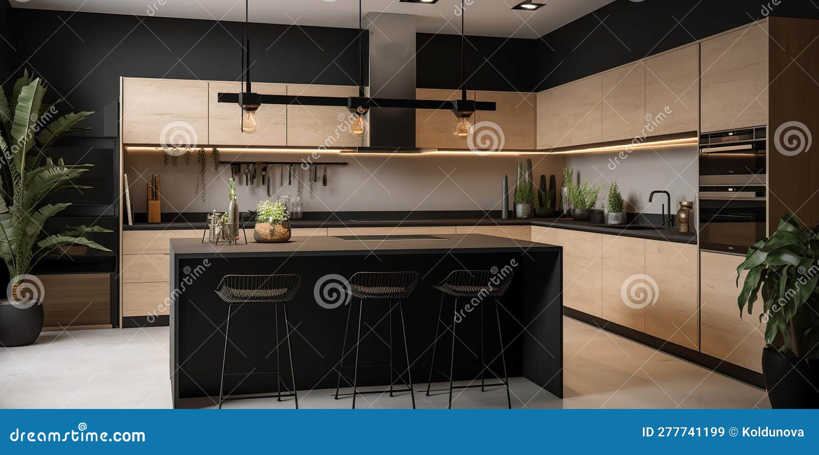 A Modern, Minimalist Kitchen Interior, Showcasing Clean Lines and Functional Design Elements