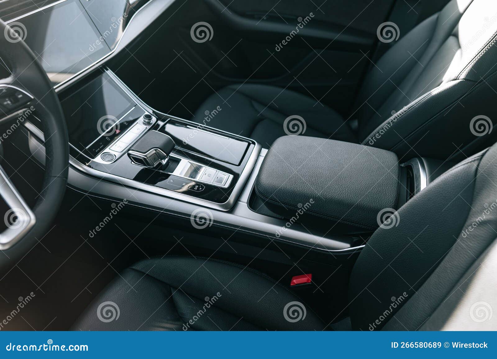 Modern Minimalistic Black Interior of a Car Stock Image Image of